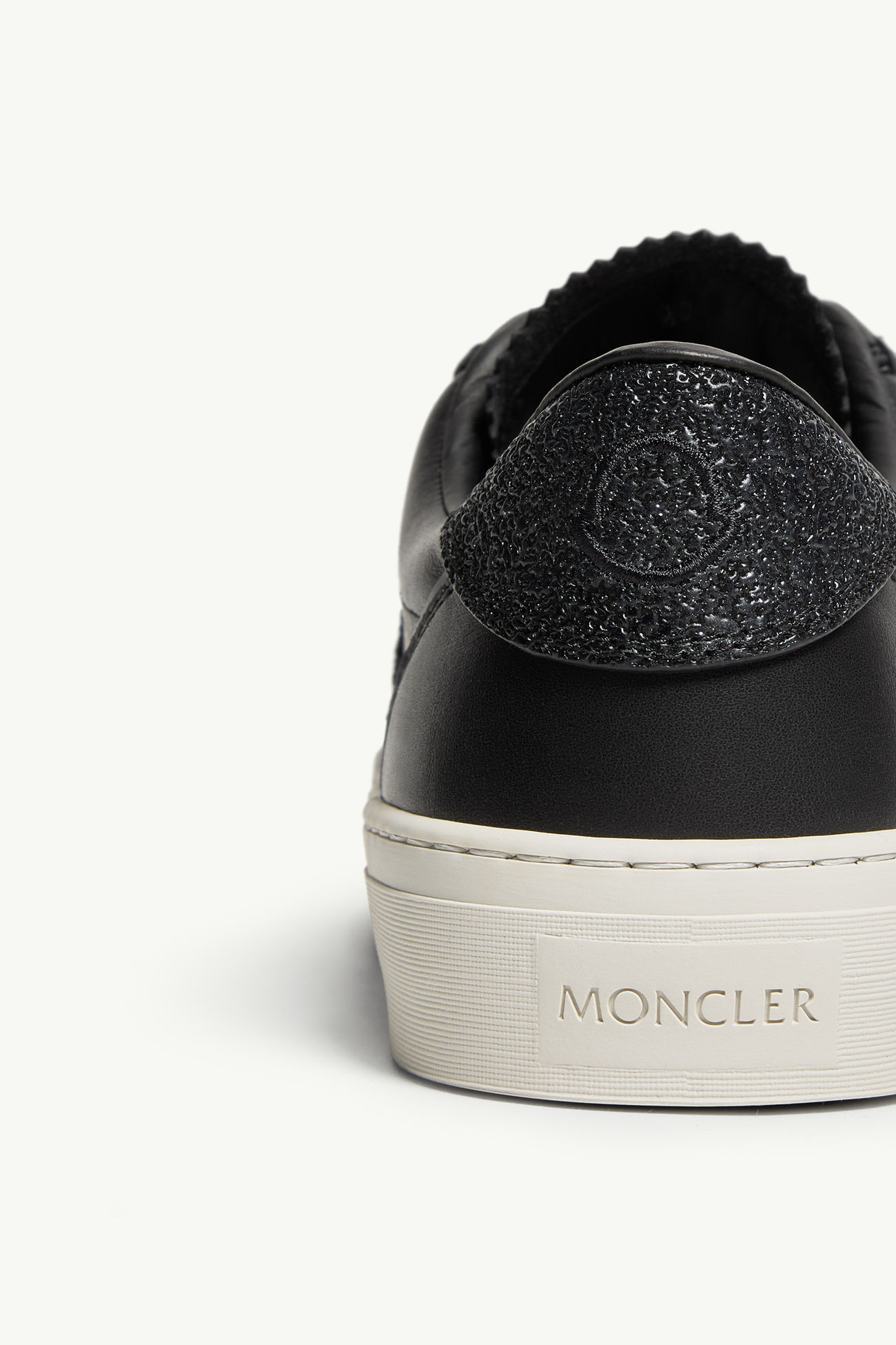 Monaco2 Leather  & Glitter Trainers Women Black Moncler 7