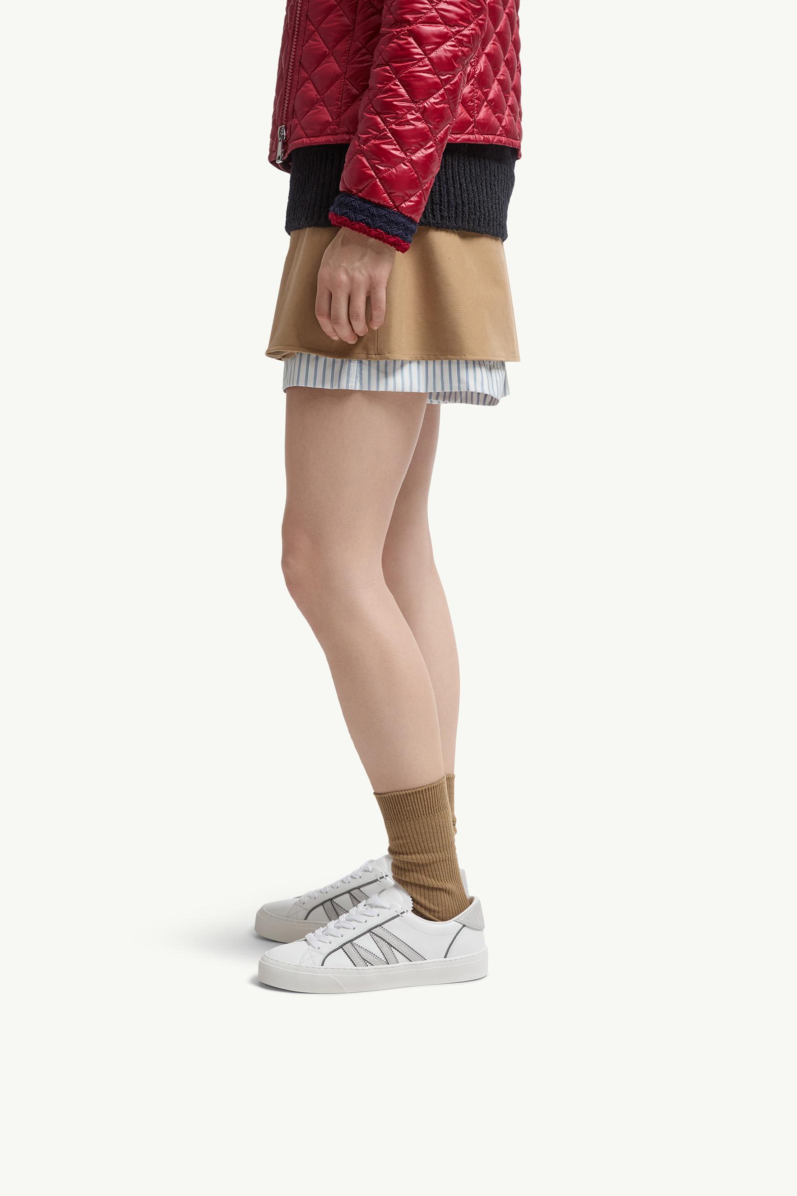 Monaco2 Leather & Glitter Trainers Women White Moncler 1