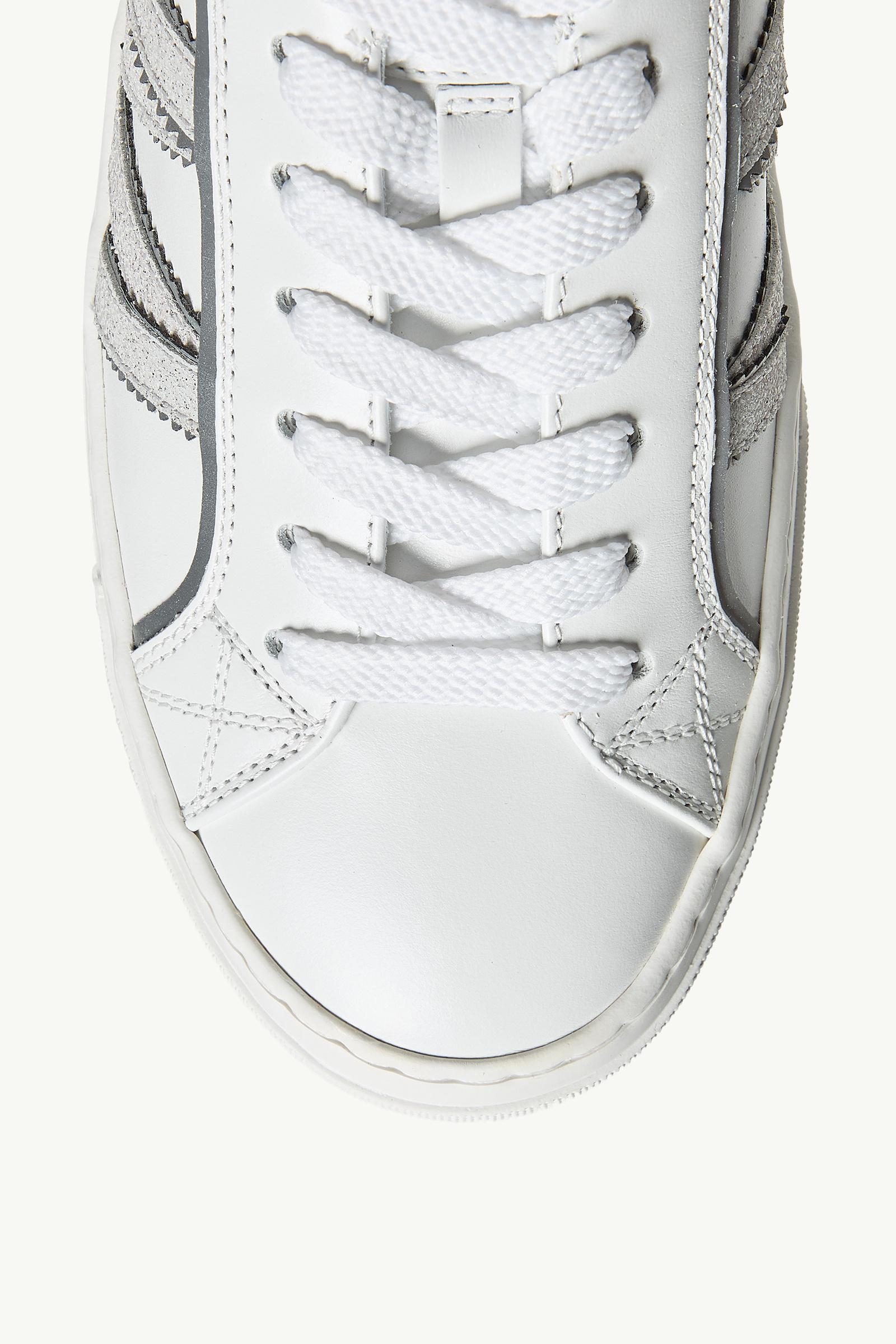 【送料&関税込】Moncler White Leather Monaco 2 Sneakers White Monaco2 Leather & Glitter Sneakers - Sneakers for