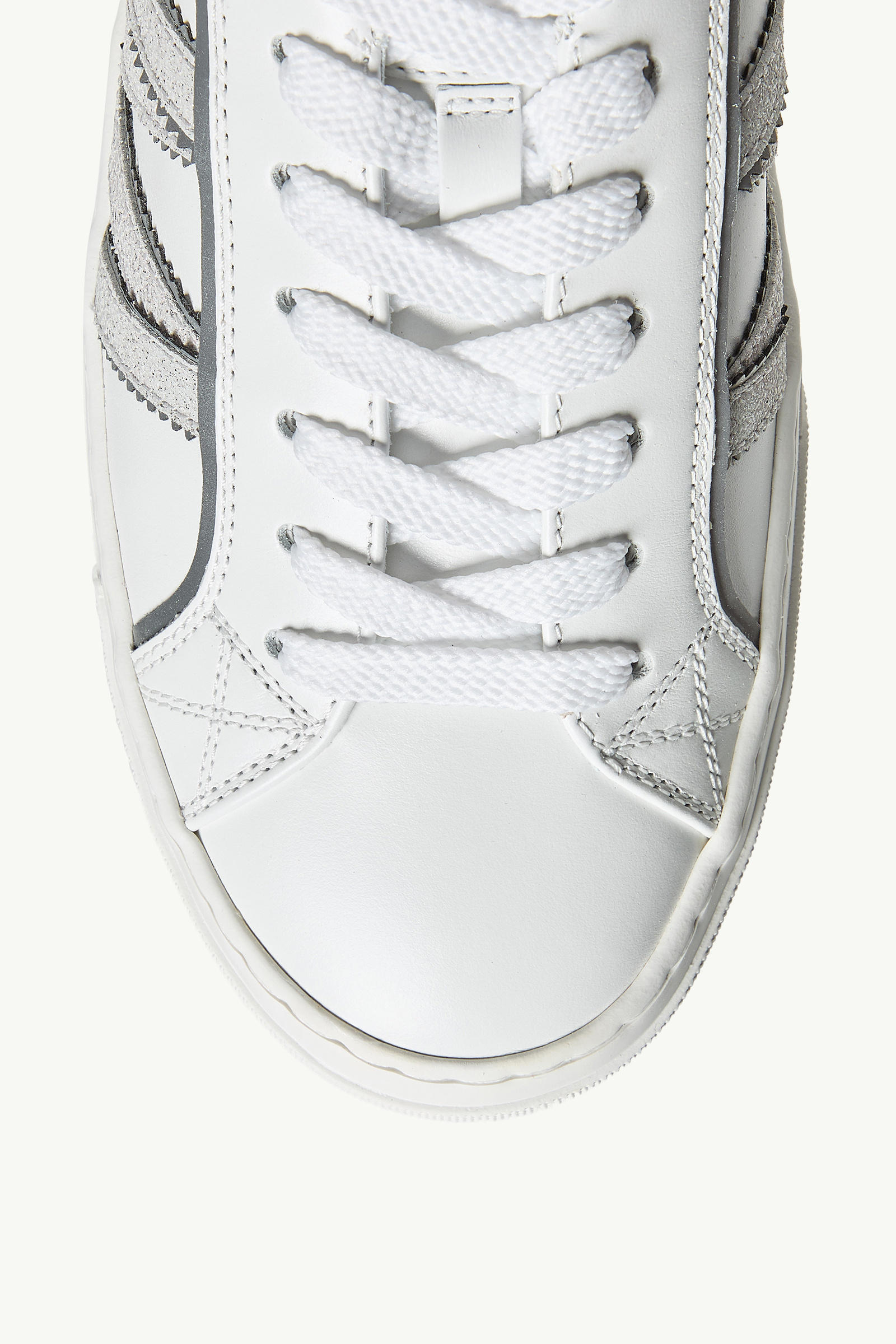 Monaco2 Leather & Glitter Trainers Women White Moncler 2