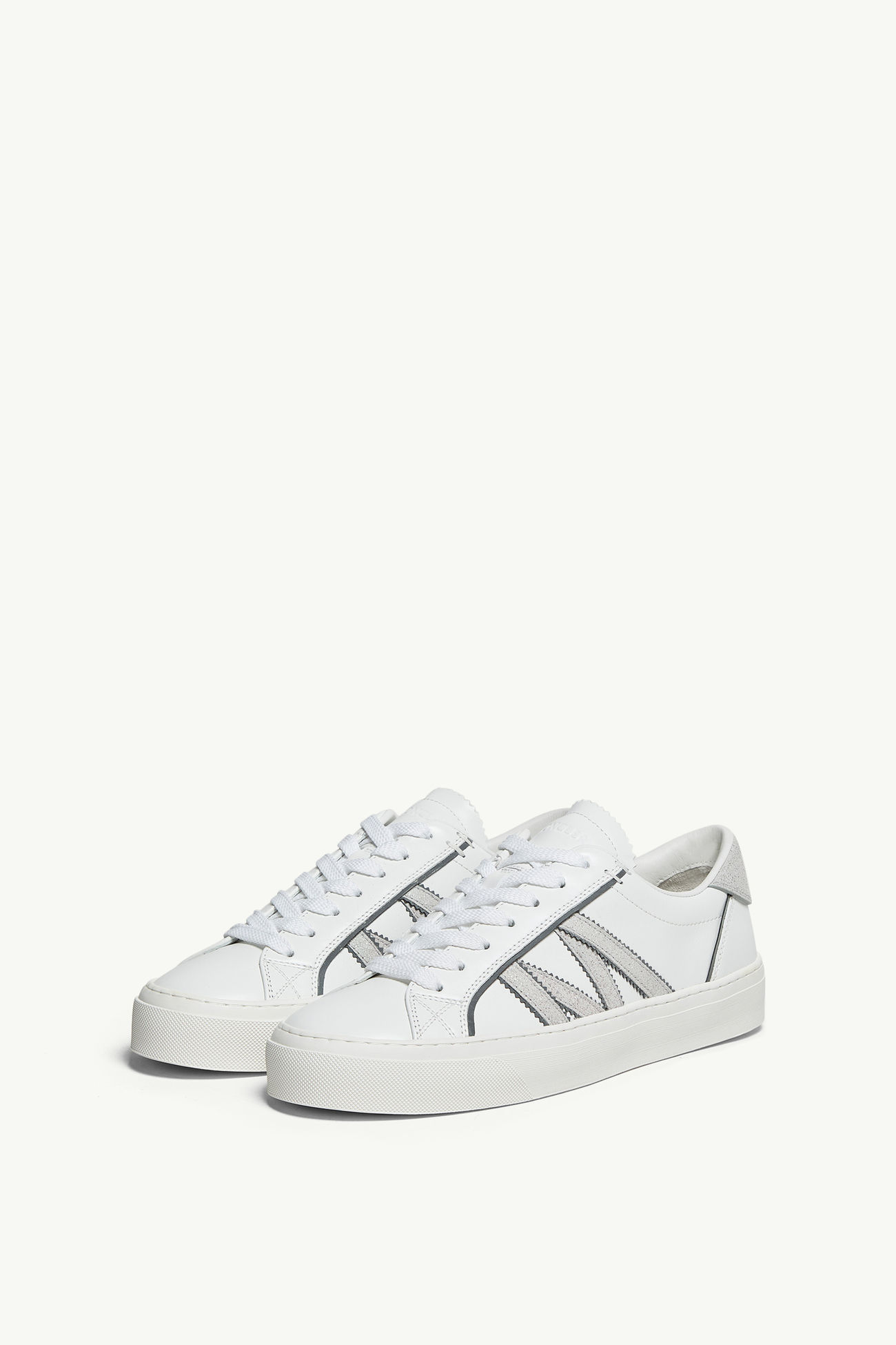 Sneaker Monaco2 in pelle e glitter Donna Bianco Moncler 3