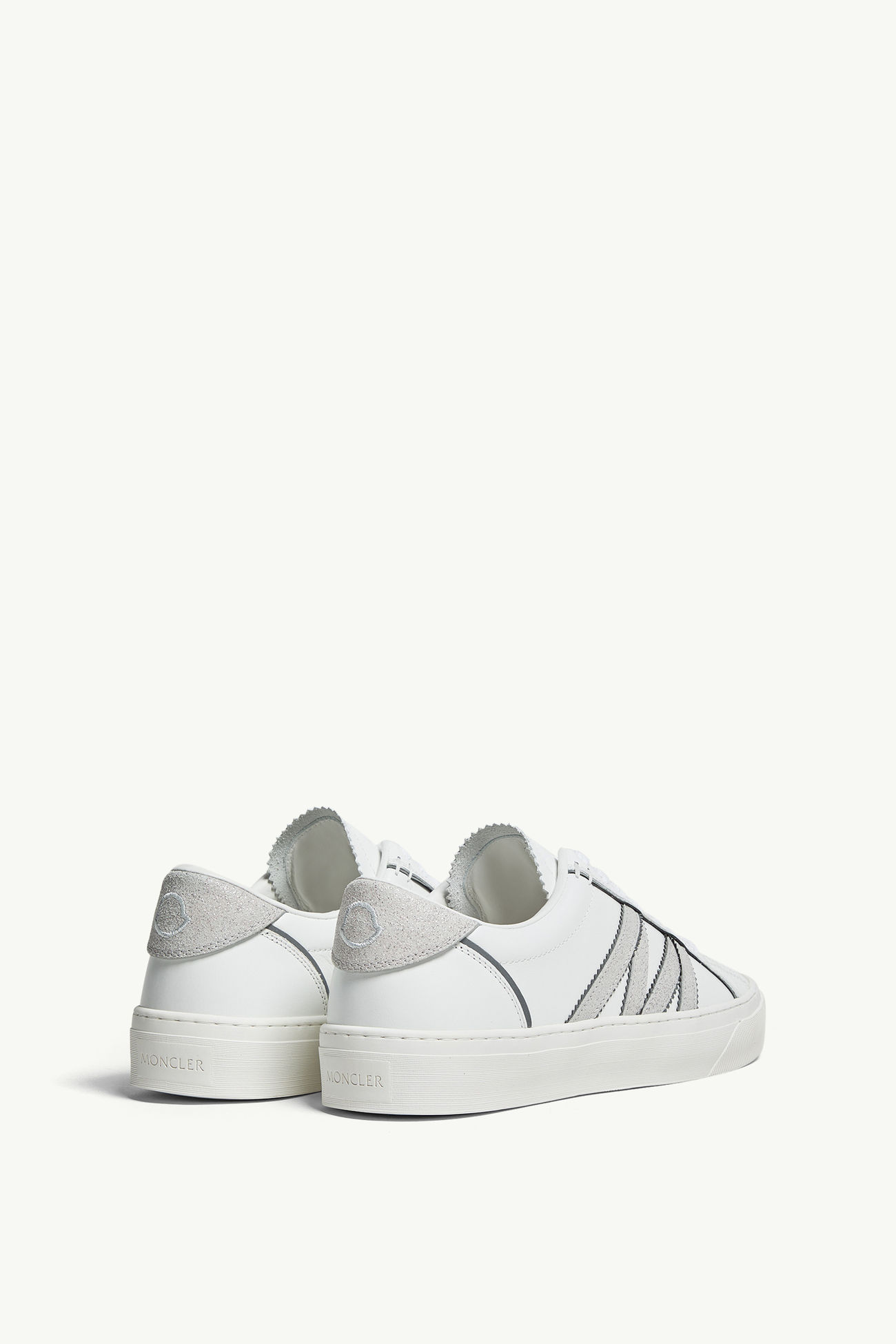 Sneaker Monaco2 in pelle e glitter Donna Bianco Moncler 4