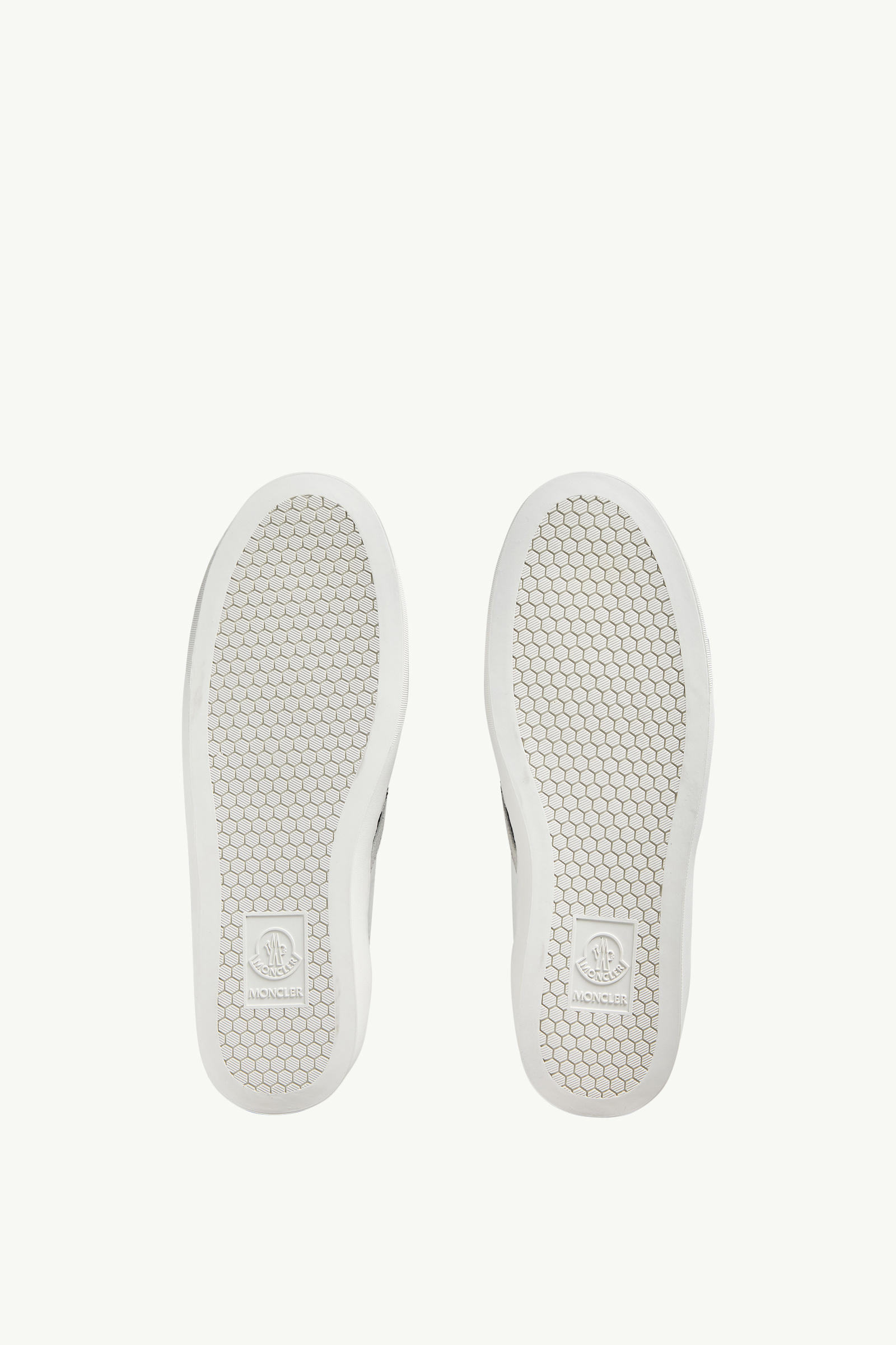 Monaco2 Leather & Glitter Trainers Women White Moncler 6