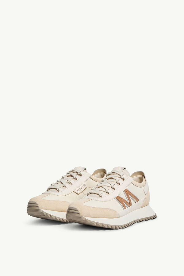Pacey2 Suede & Nubuck Trainers Women Light Beige Moncler 3