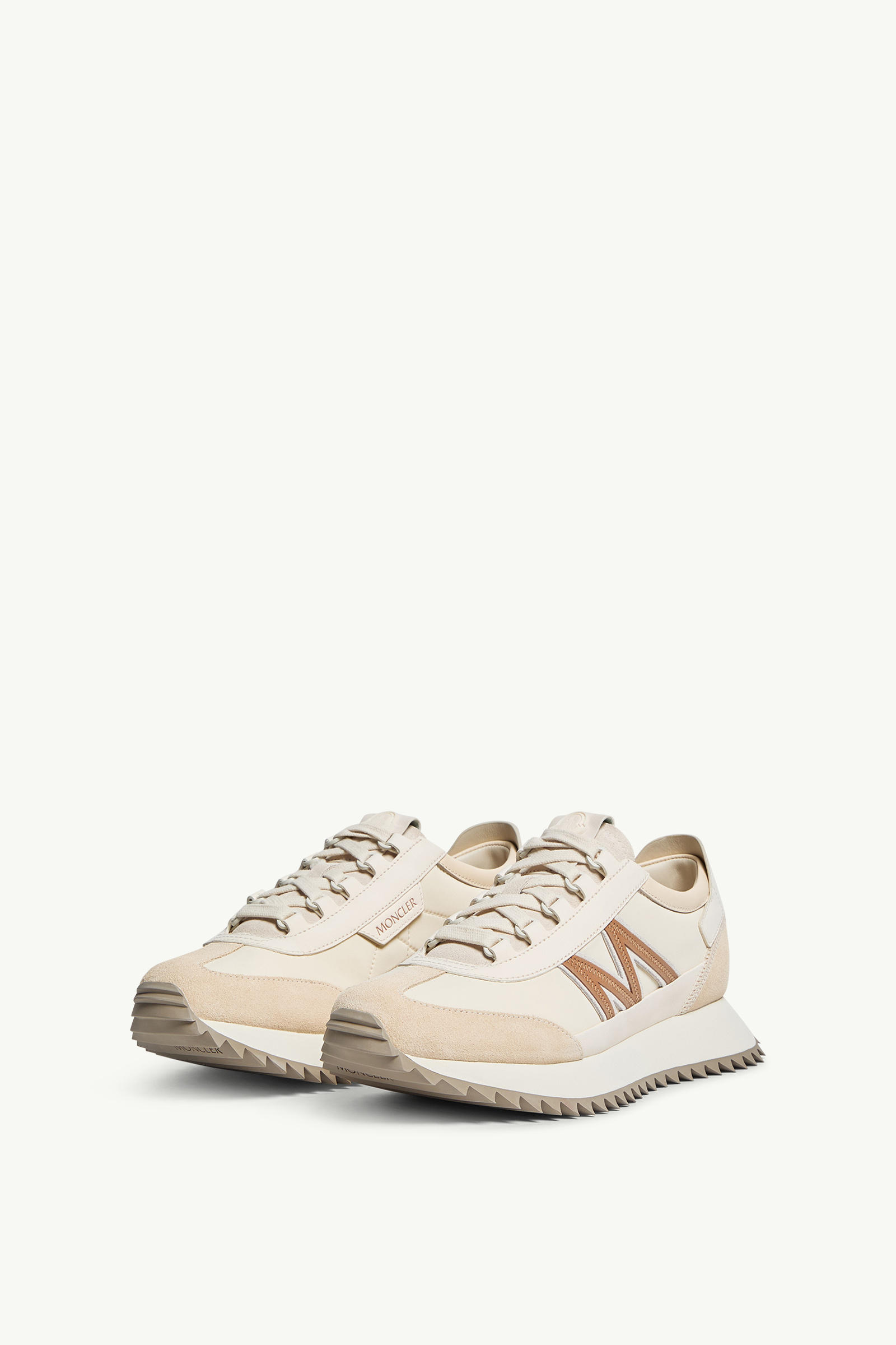 Pacey2 Suede & Nubuck Trainers Women Light Beige Moncler 3