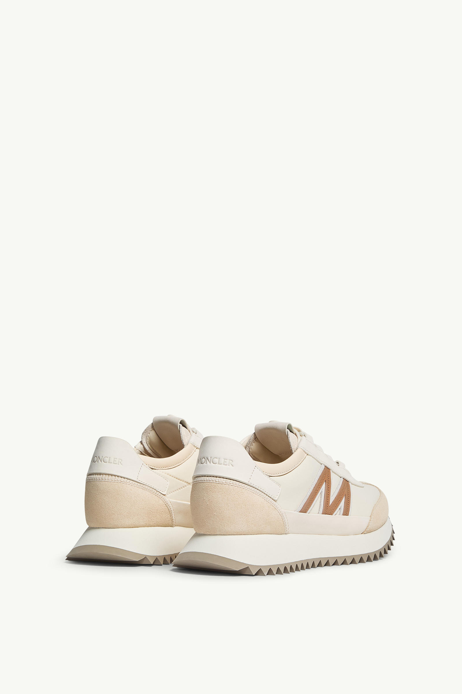 Pacey2 Suede & Nubuck Trainers Women Light Beige Moncler 4