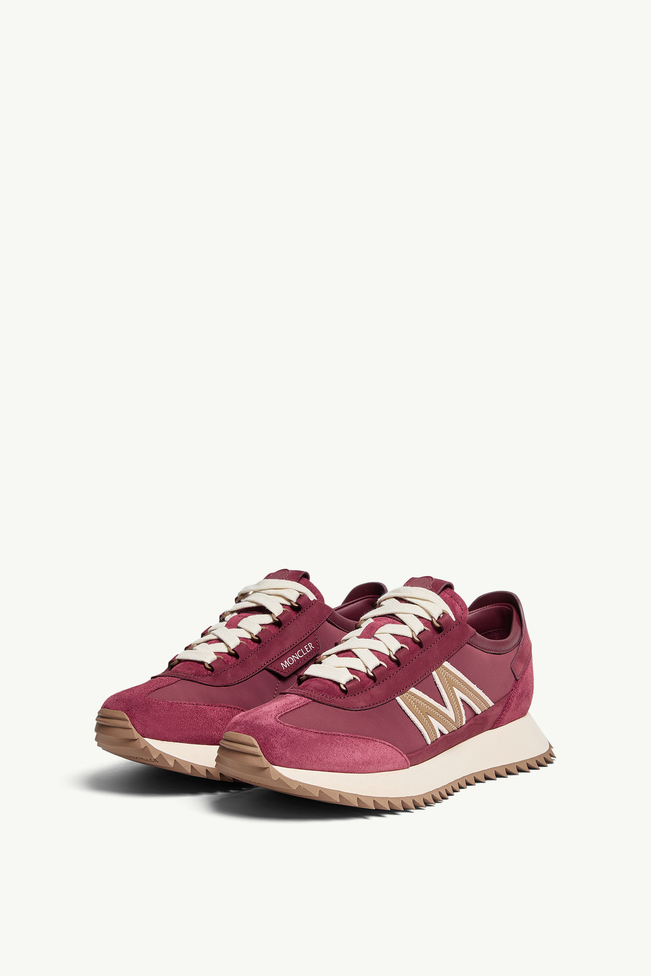 Pacey2 Suede & Nubuck Trainers Women Burgundy Moncler 3