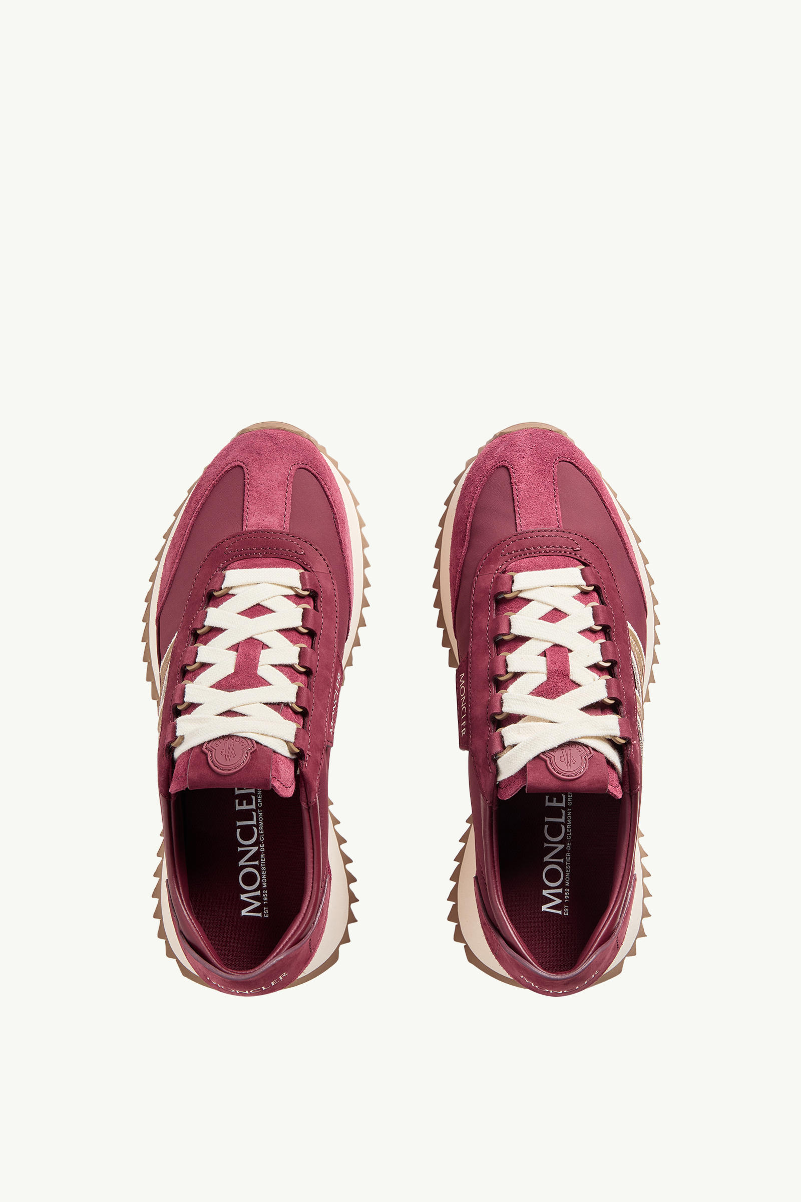 Pacey2 Suede & Nubuck Trainers Women Burgundy Moncler 5