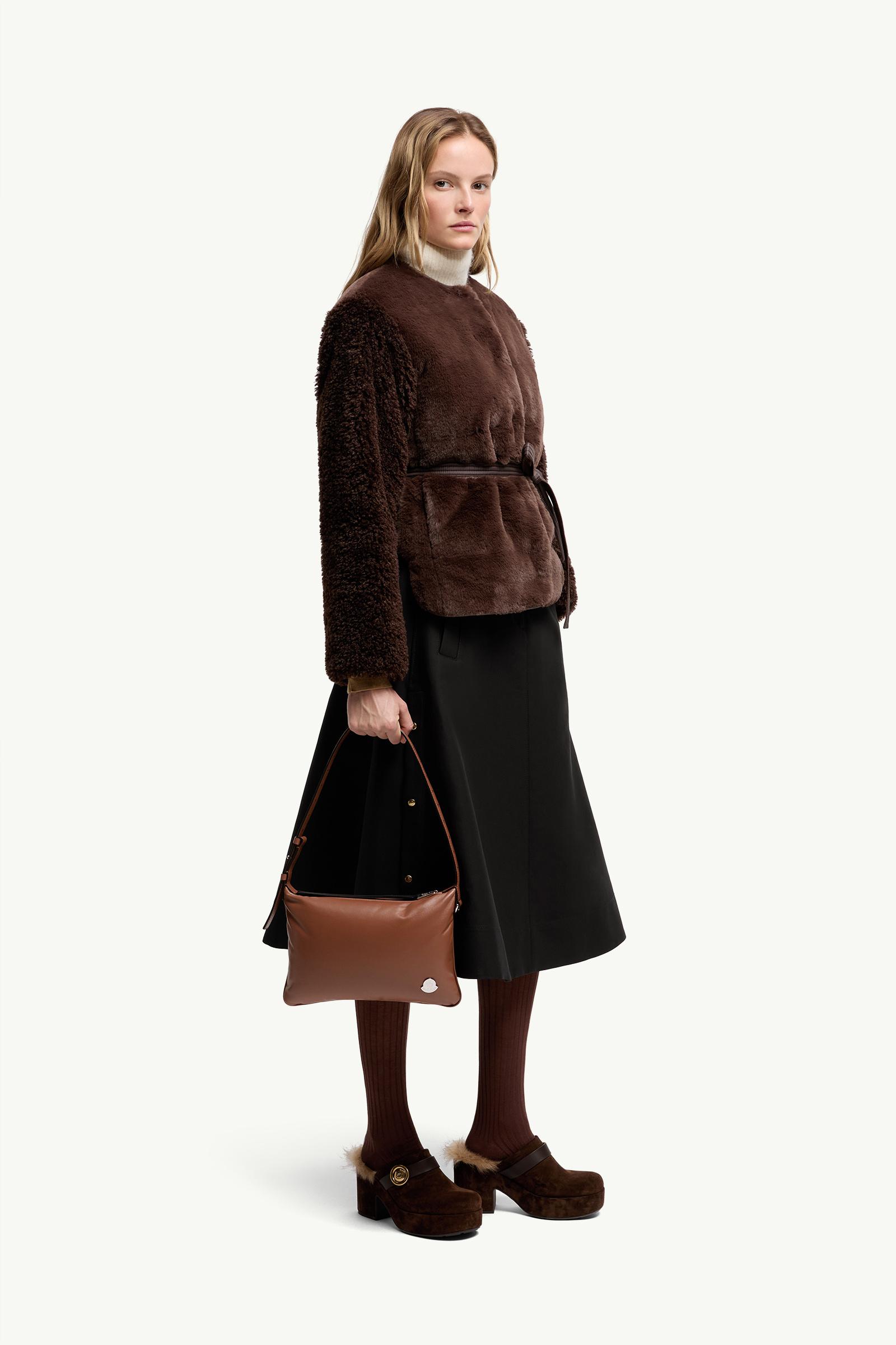 Sac porté épaule en cuir nappa Vetta Femmes Marron Moncler 1