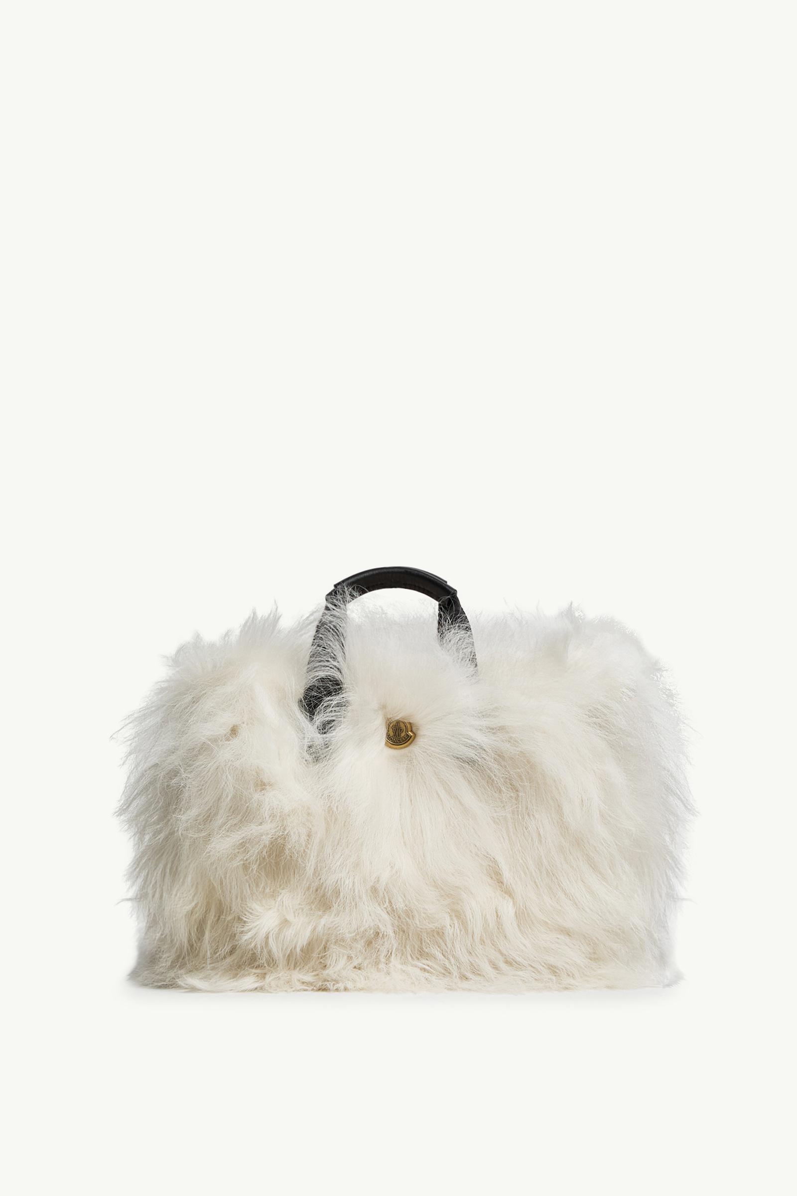 White Micro Caradoc Shearling Tote Bag - Bags & Small