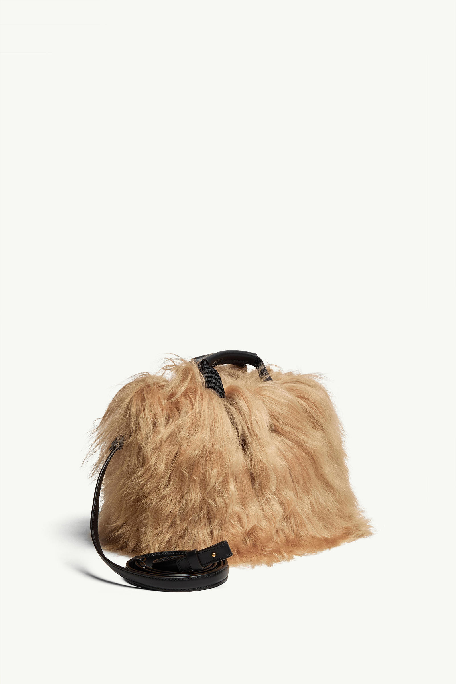 Micro Caradoc Shearling Tote Bag Women Beige Moncler 2