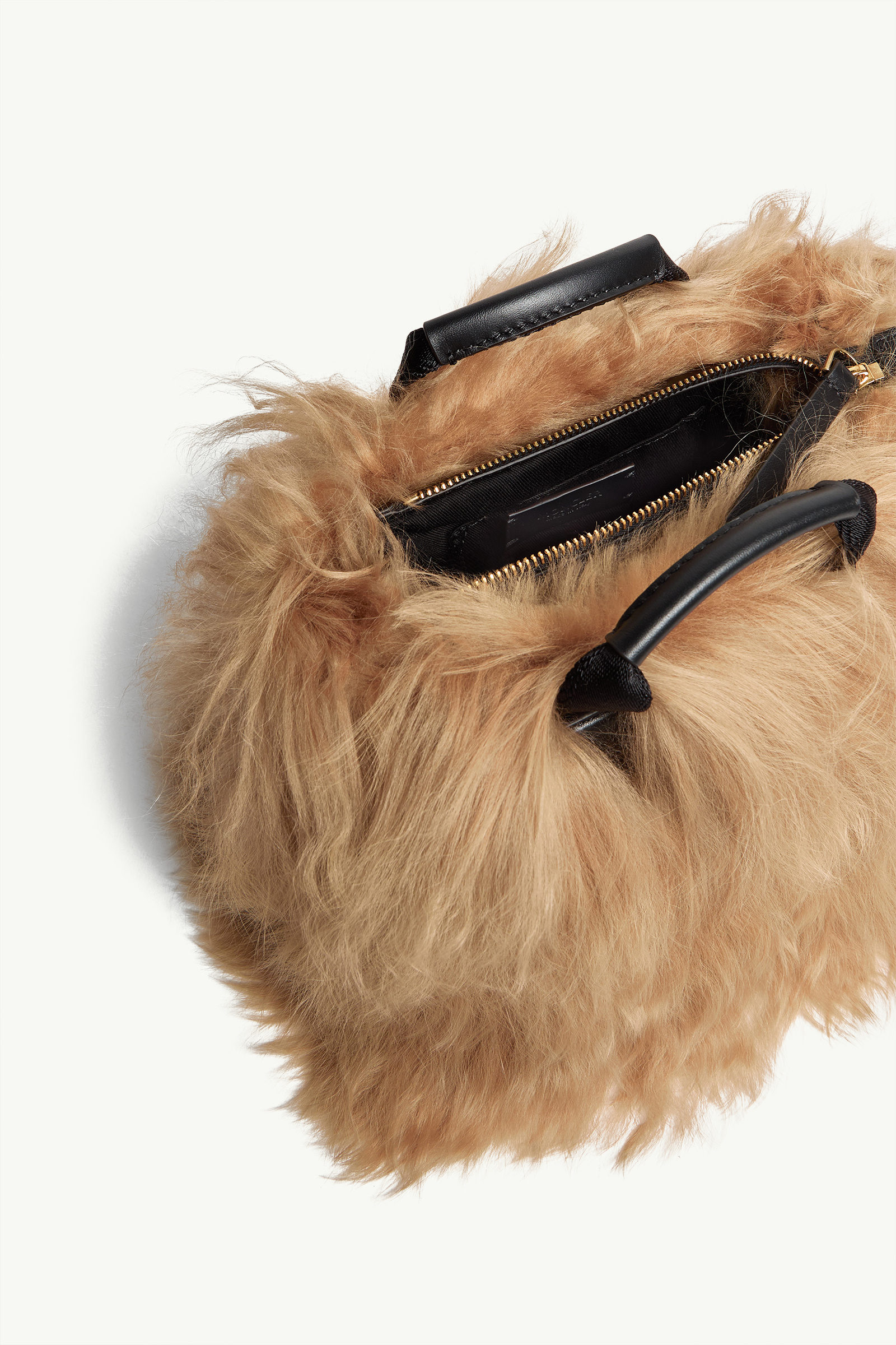 Micro Caradoc Shearling Tote Bag Women Beige Moncler 4