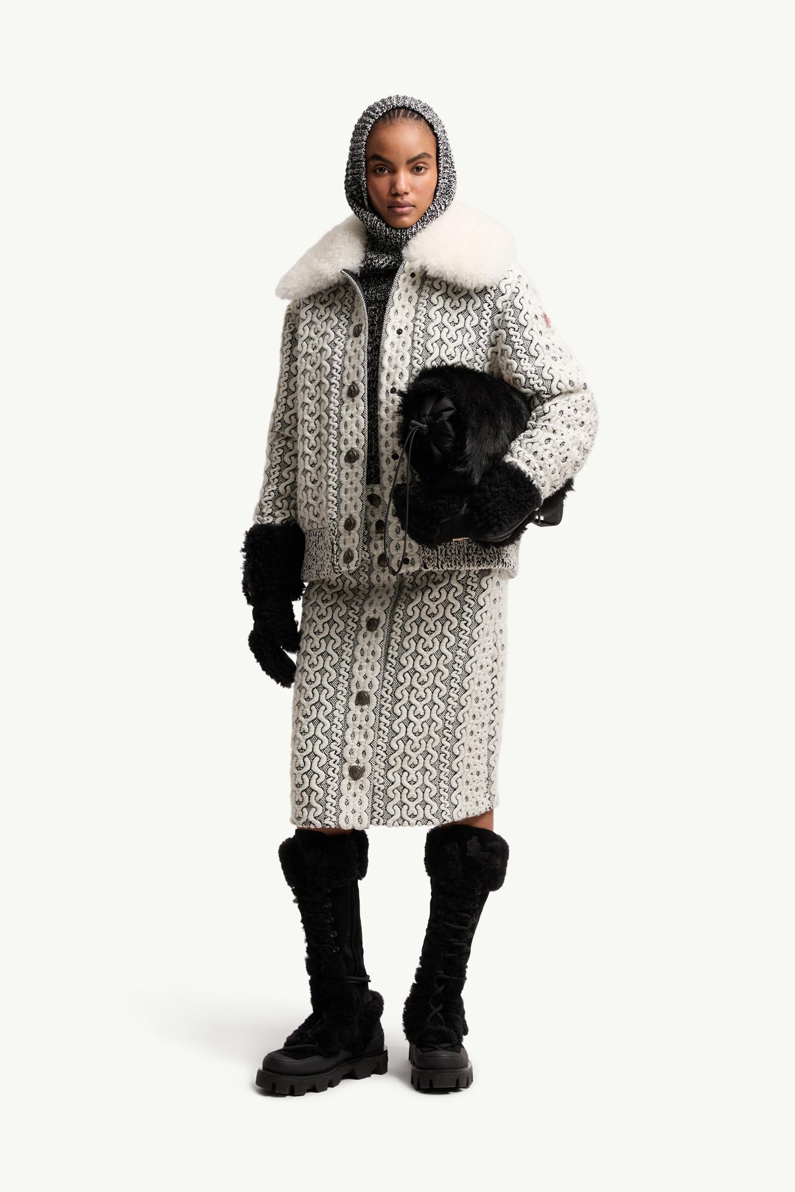 Beille Shearling-Trimmed Down Bomber Jacket