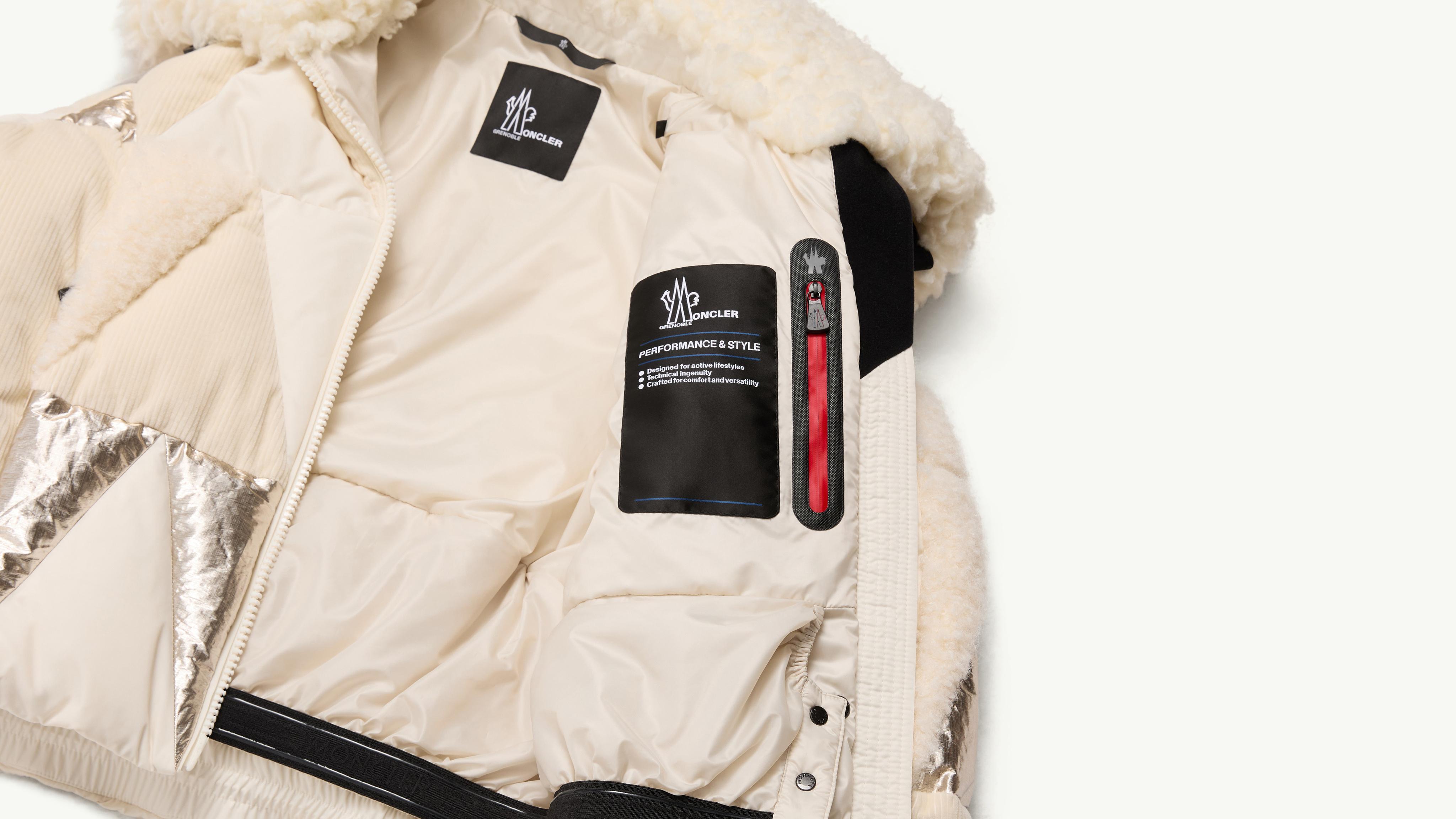 White Ivory Pamiers Patchwork Down Ski Jacket - Short Down Jackets