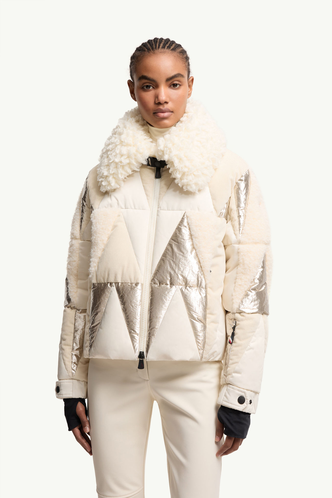 Veste de Ski Patchwork Pamiers Femmes Blanc Ivoire Moncler 3