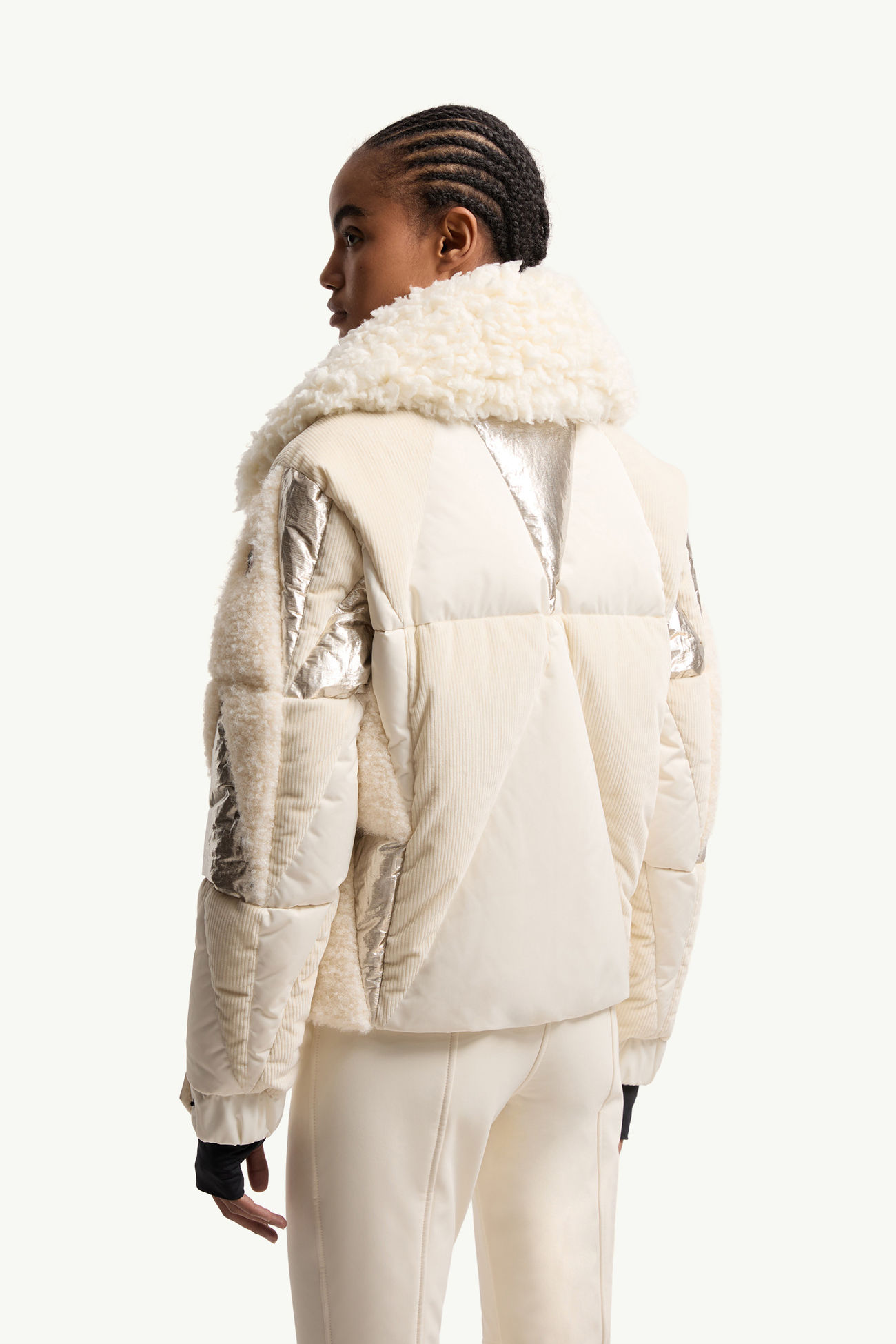 Pamiers Daunen-Skijacke Patchwork Damen Weiß-Elfenbein Moncler 4