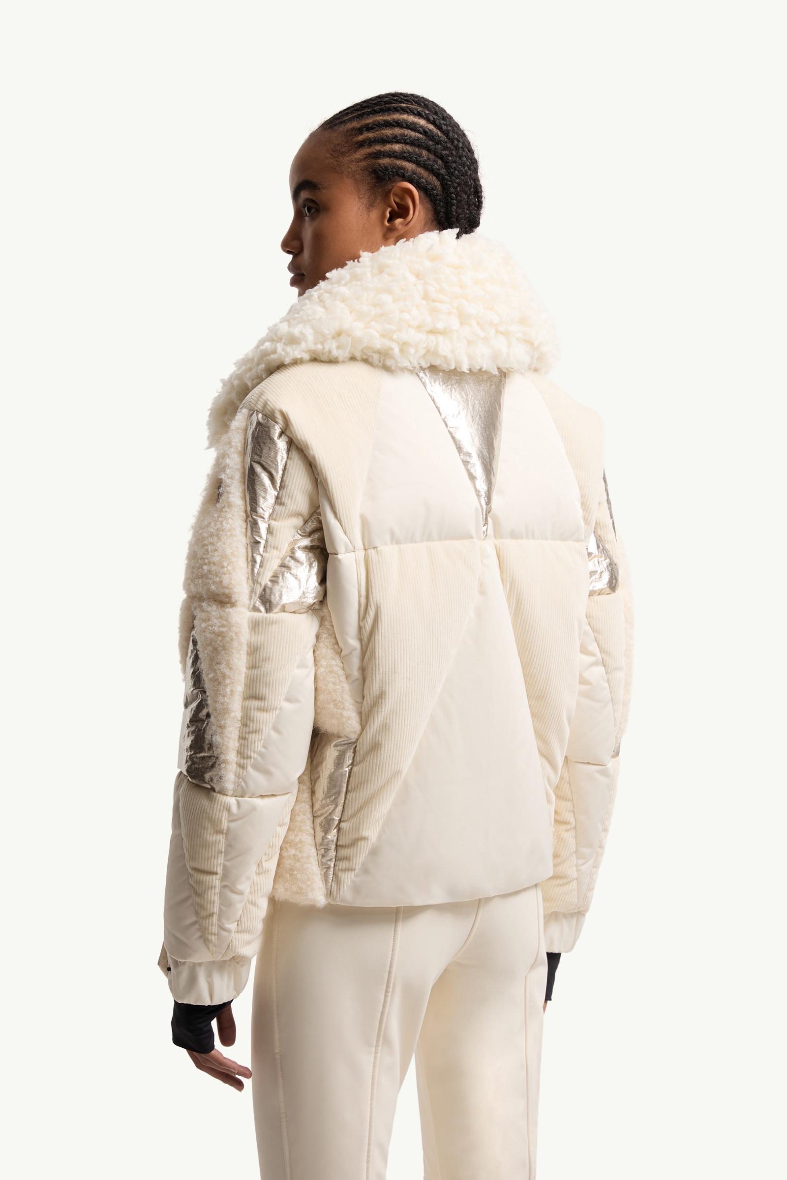 White Ivory Pamiers Patchwork Insulated Ski Jacket - Short Down