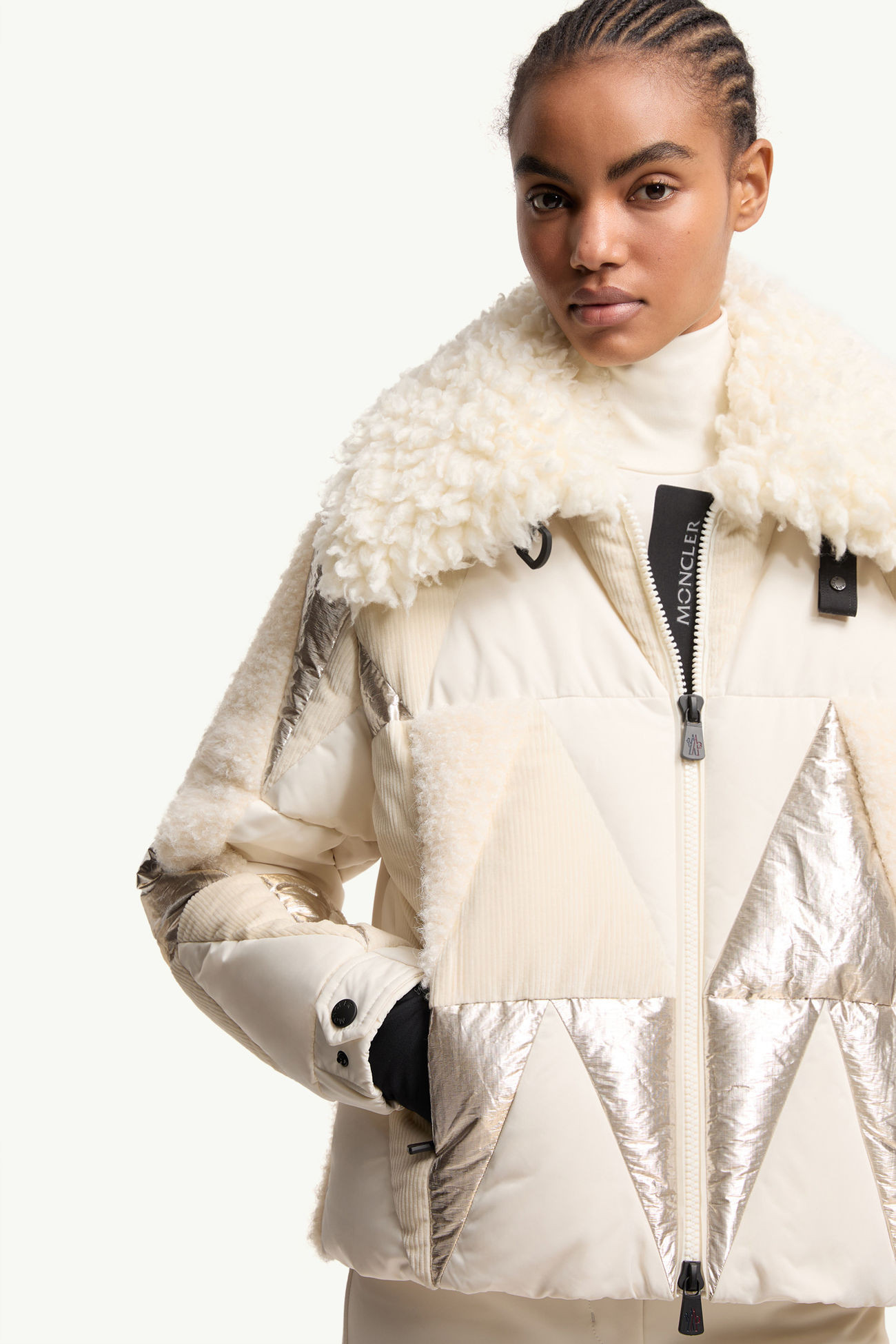 Pamiers Daunen-Skijacke Patchwork Damen Weiß-Elfenbein Moncler 6