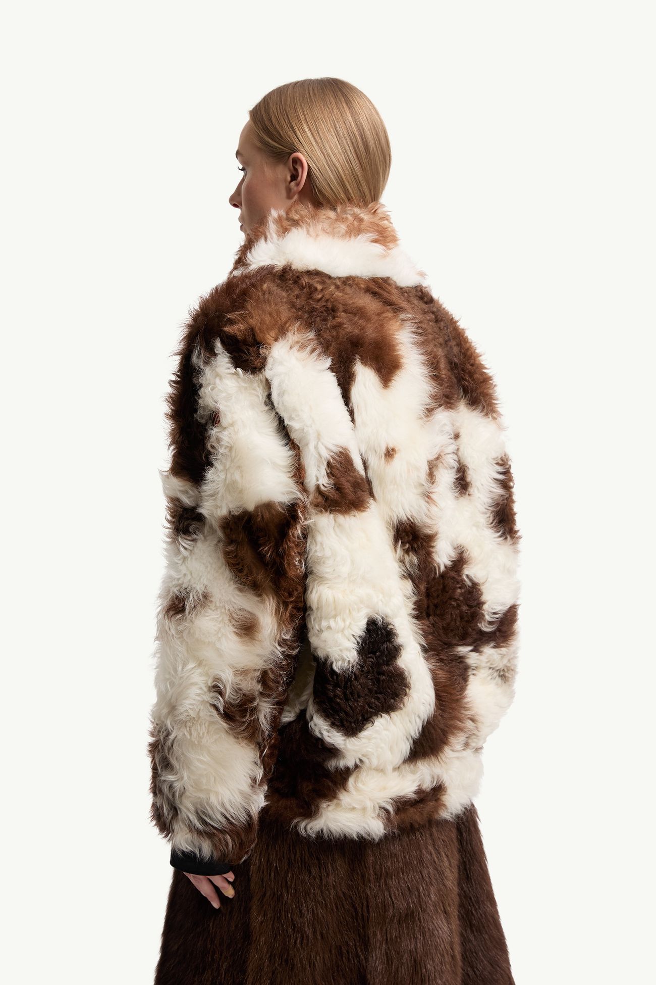 Veste courte matelassée Chalanson en shearling Femmes Blanc & Marron Moncler 4