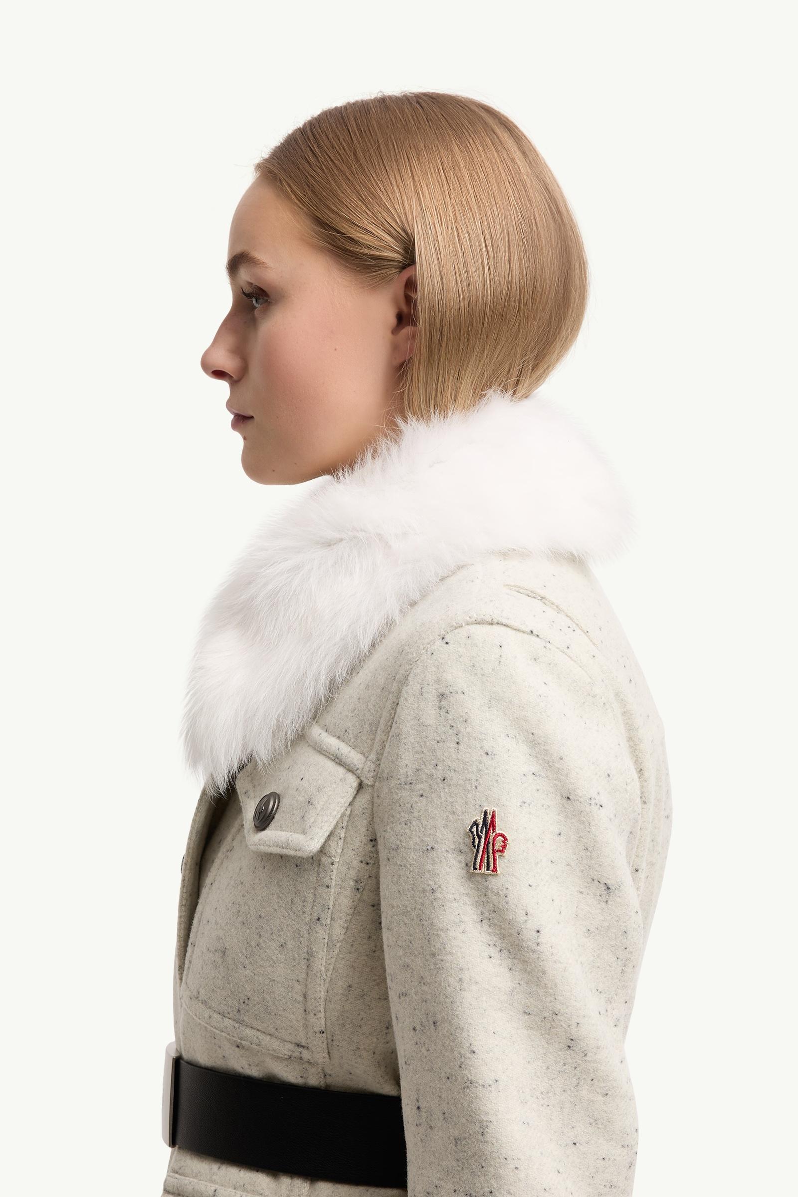 White Devez Wool & Shearling-Trimmed Down Field Jacket - Short