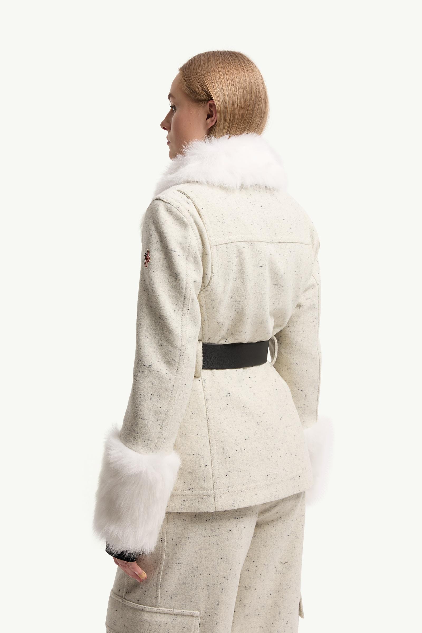 スノーホワイト❀MONCLER 国内正規品 フォックスファーウールハット 希少 MONCLER 国内正規品 フォックスファー付きウールハット ホワイト