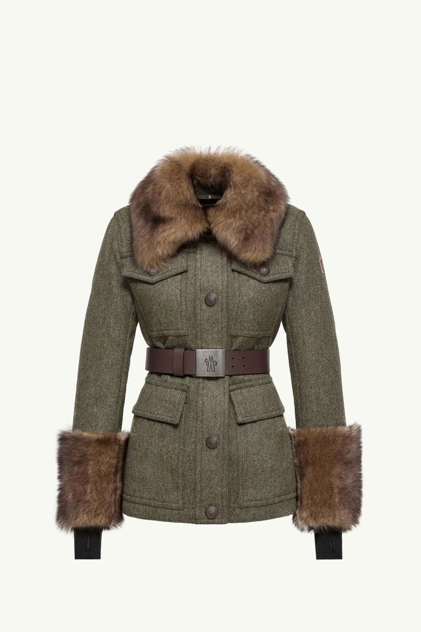 Field jacket Devez in lana con dettaglio in shearling Donna Verde Oliva Moncler, 1 of 0