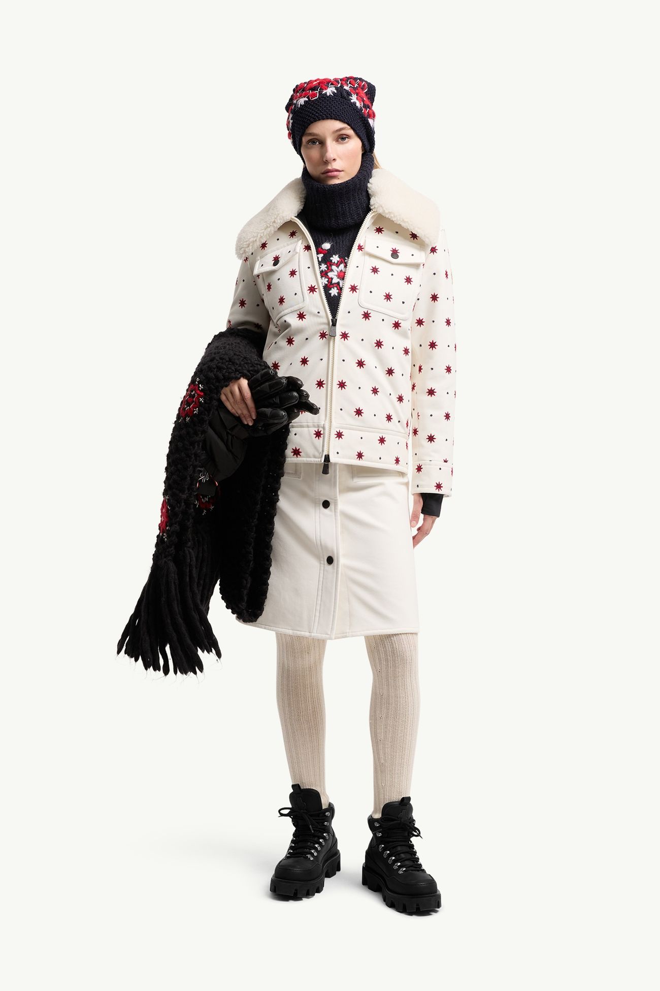 Giacca camicia Larient con motivo geometrico Donna Bianco Moncler 0