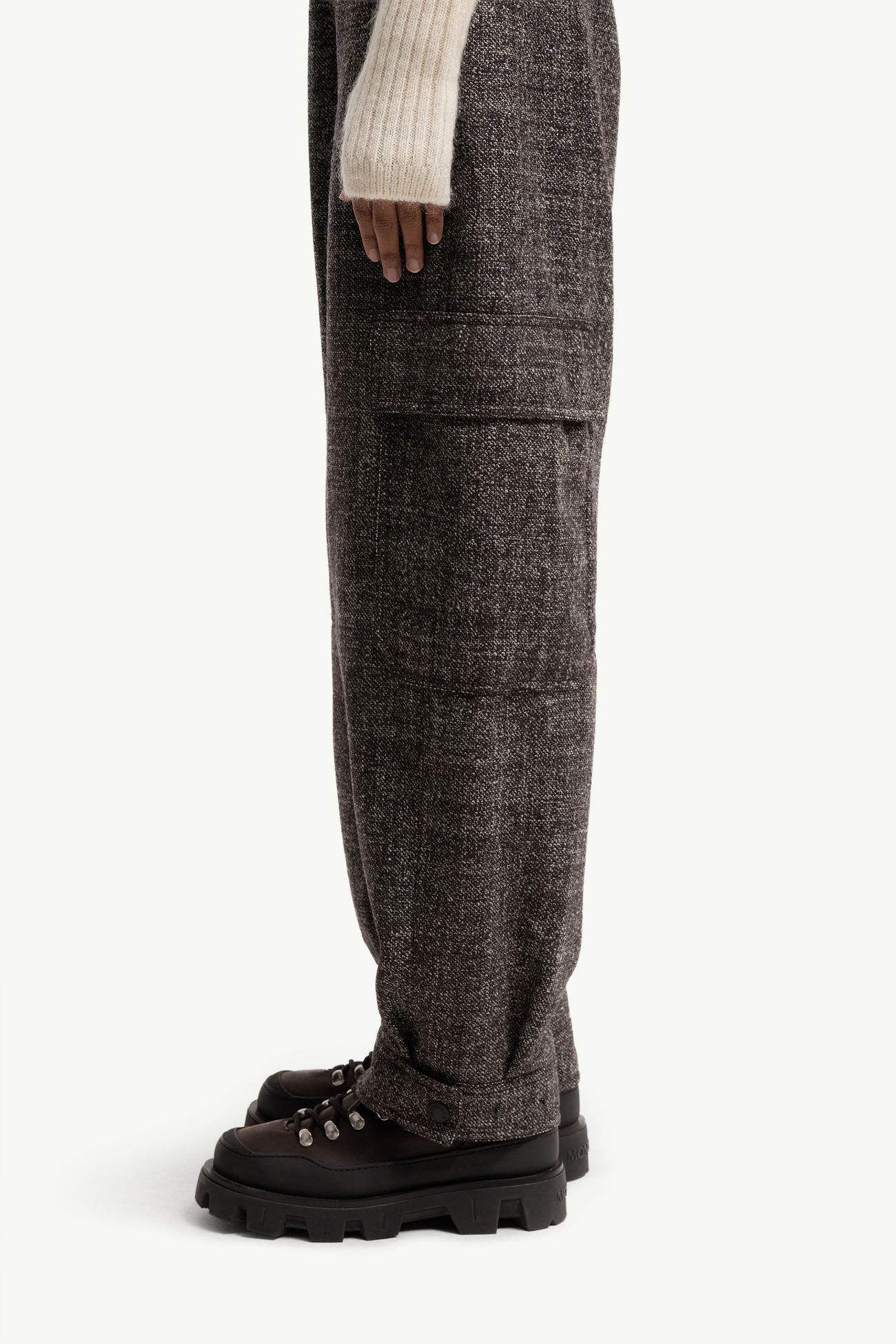 Mouliné Wool Cargo Pants Women Dark Grey Moncler 1