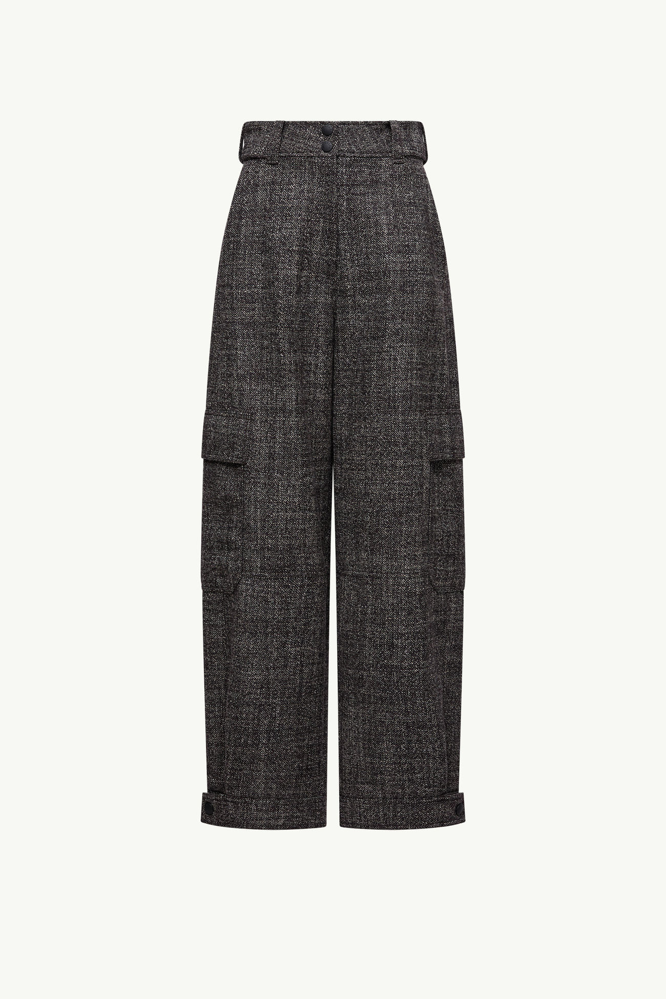 Pantaloni cargo in lana mouliné Donna Grigio Scuro Moncler 2