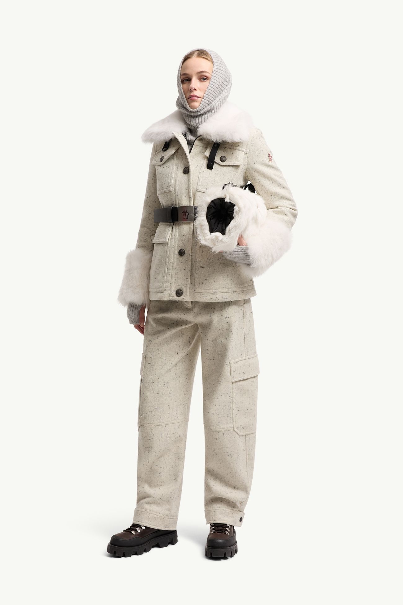 Pantalon cargo en laine Femmes Blanc Moncler 0