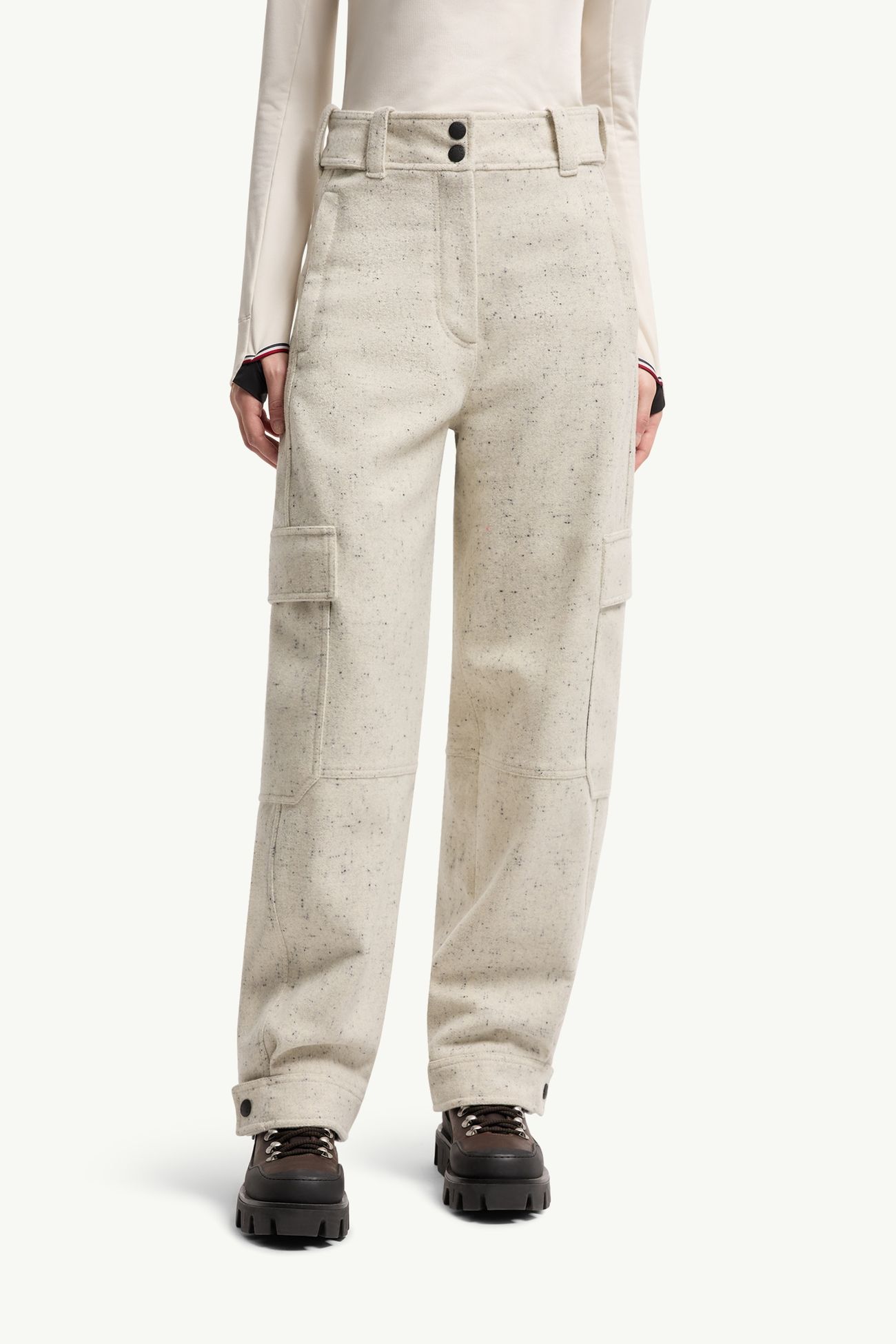 Pantaloni cargo in lana Donna Bianco Moncler 3