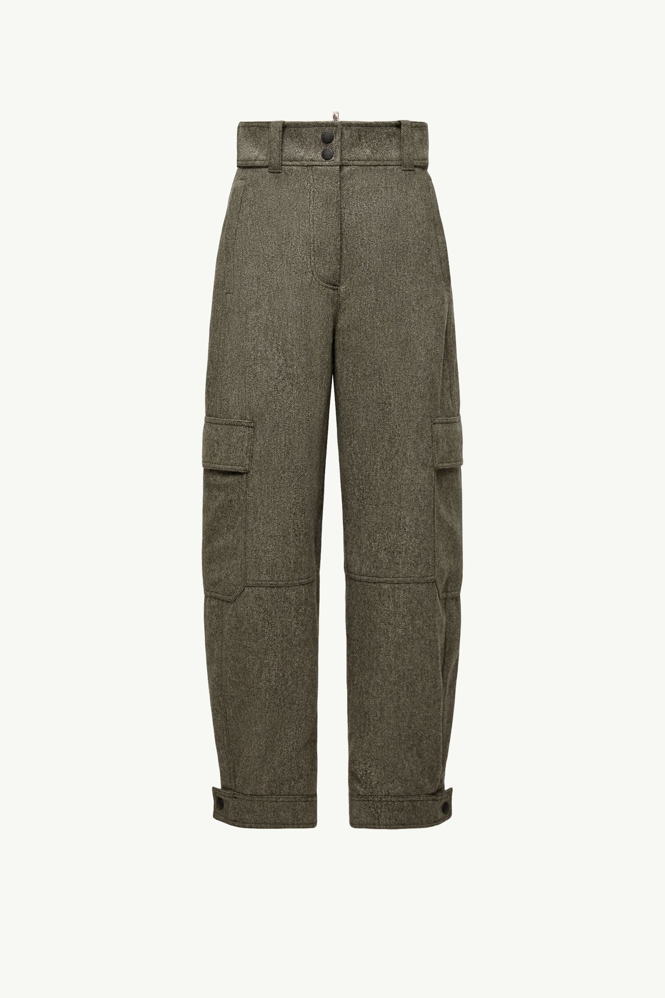 Wool Gabardine Cargo Pants Women Olive Green Moncler 2