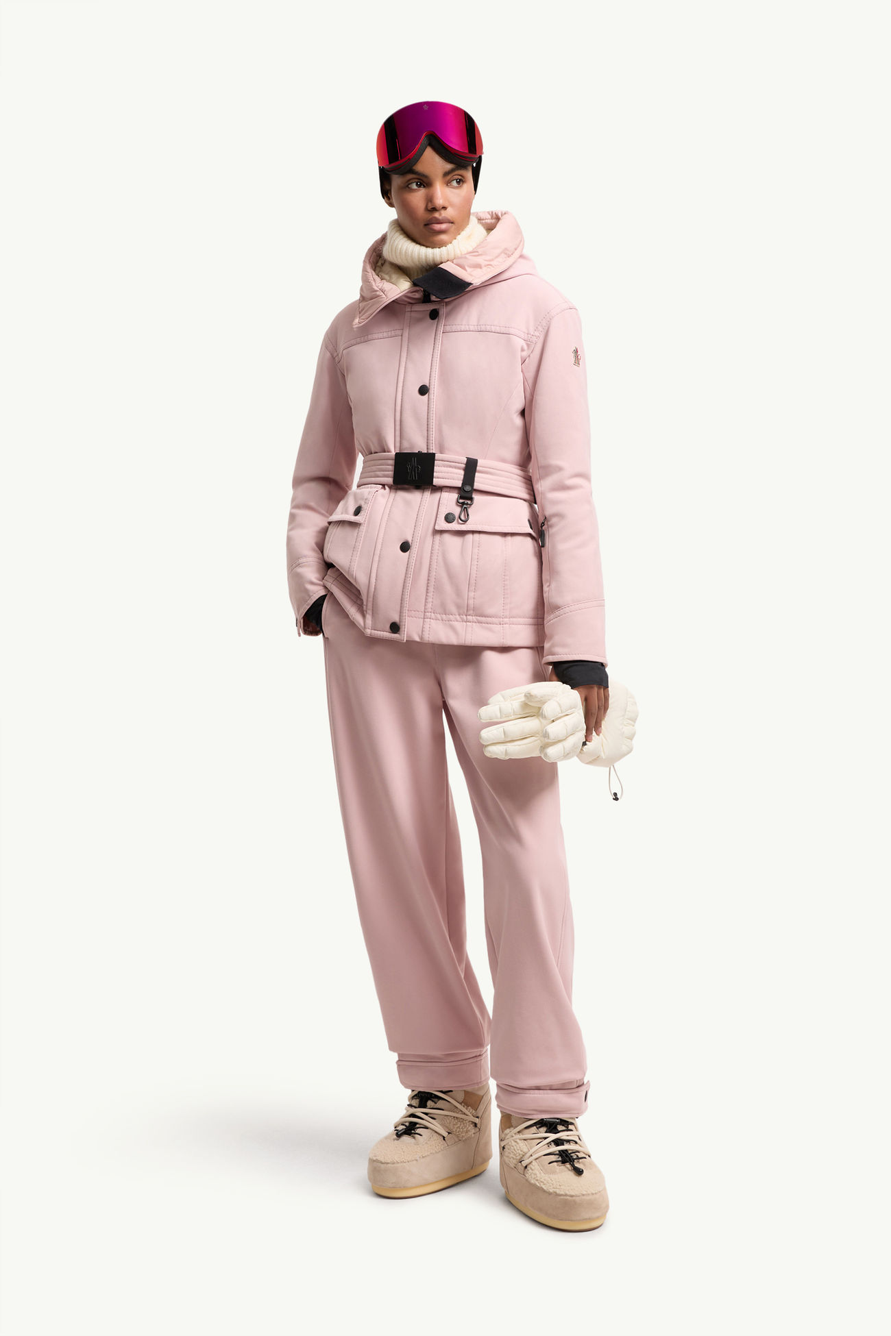 Technical Twill Pants Women Pink Moncler 0