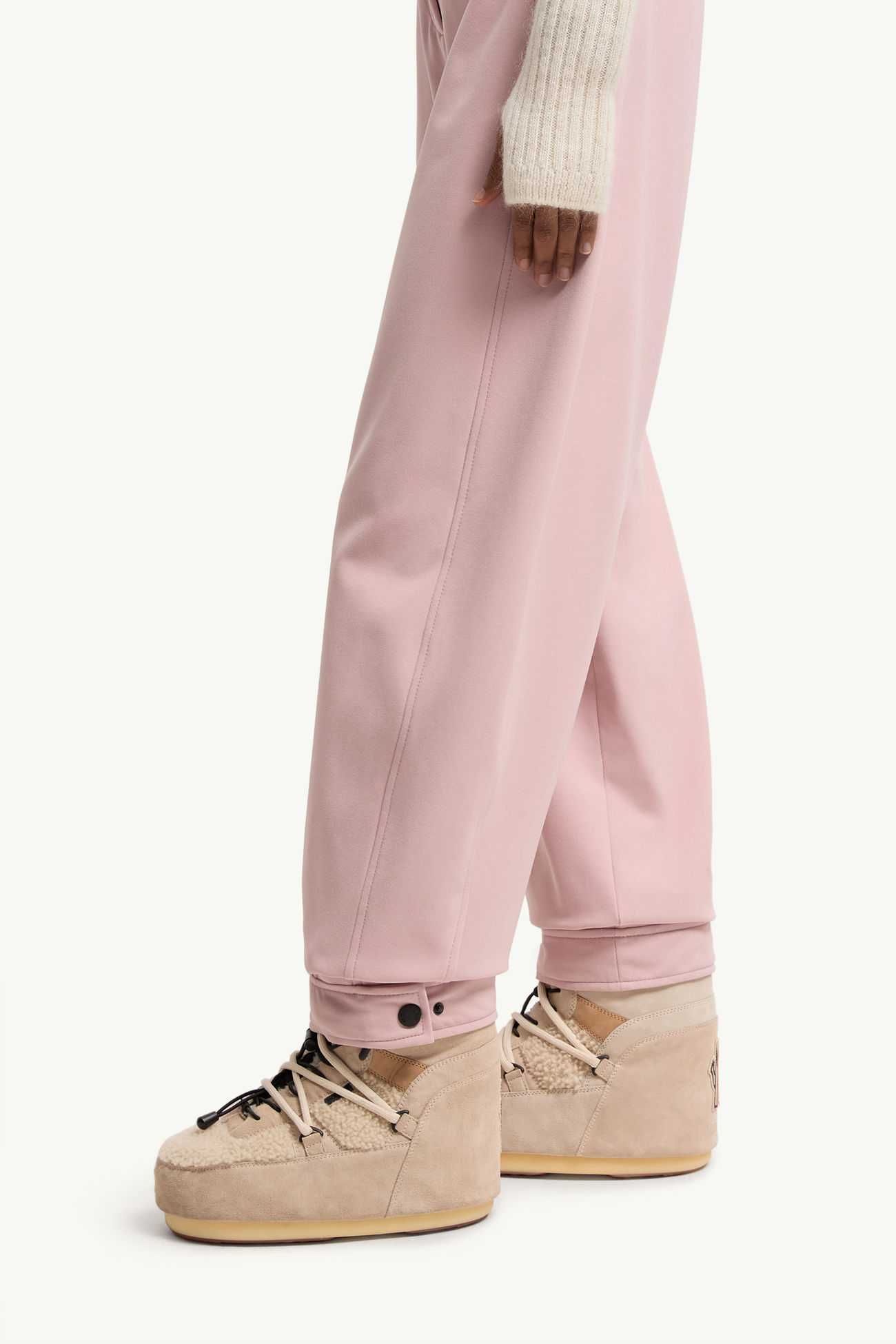 Technical Twill Trousers Women Pink Moncler 1