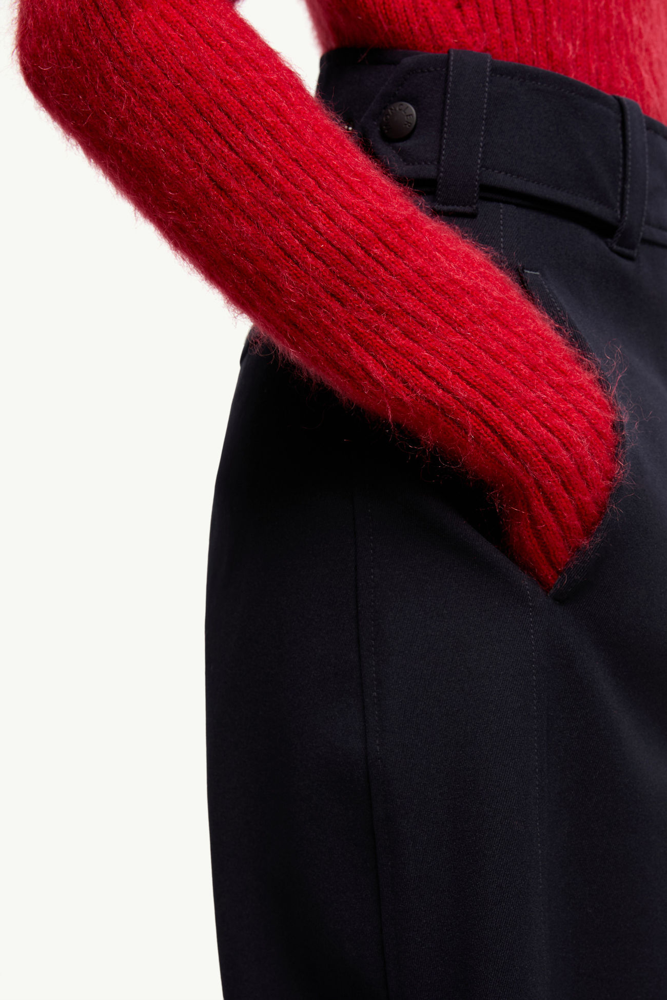 Technical Twill Trousers Women Navy Blue Moncler 5