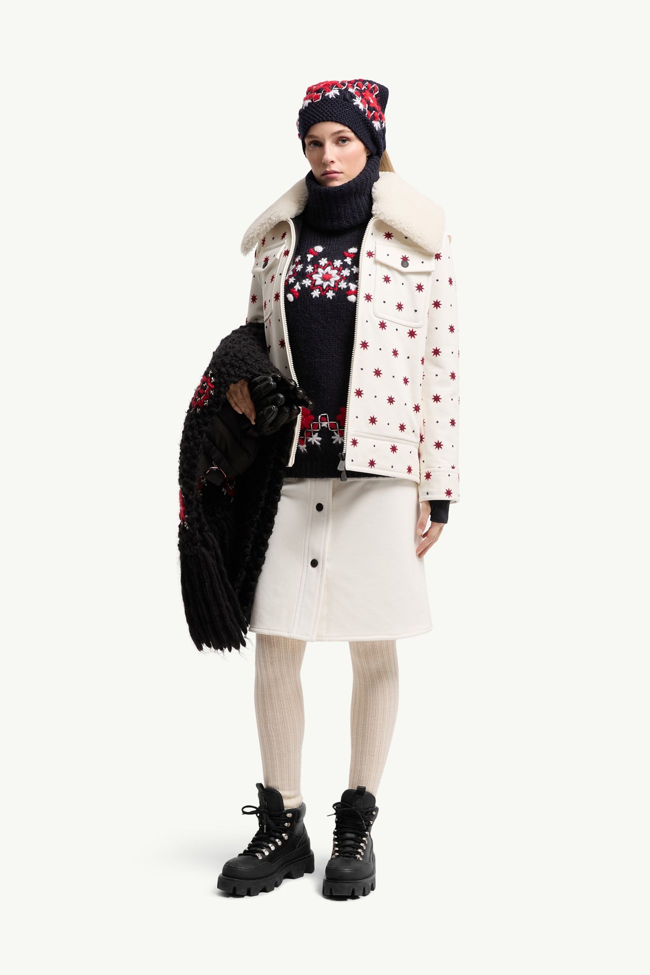 女士斜纹及膝半身裙 女士 白色 Moncler 0