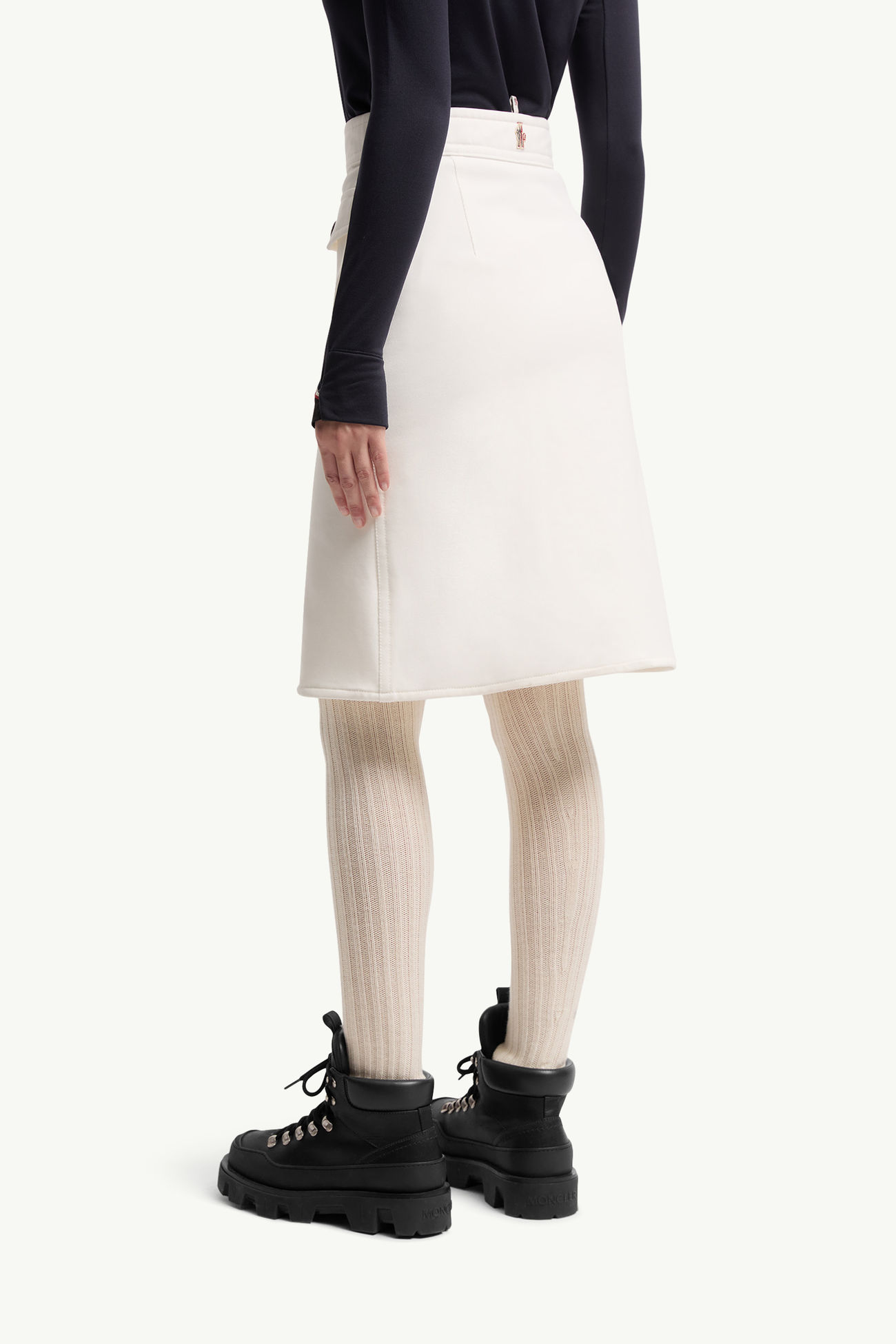 Jupe longueur genou en sergé technique Femmes Blanc Moncler 4