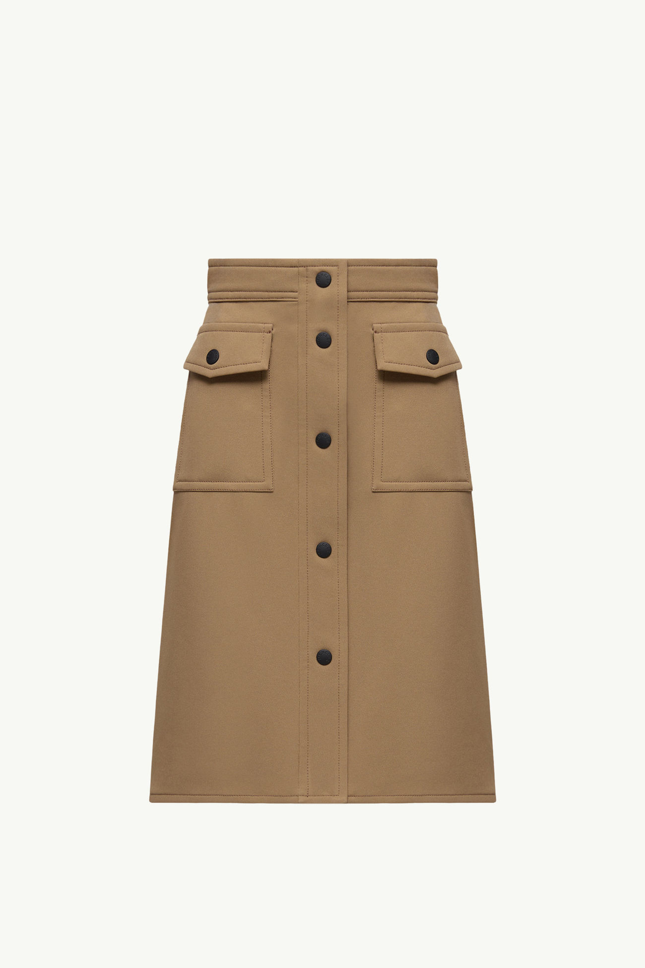 Gonna Al Ginocchio In Twill Tecnico Donna Marrone Moncler 2