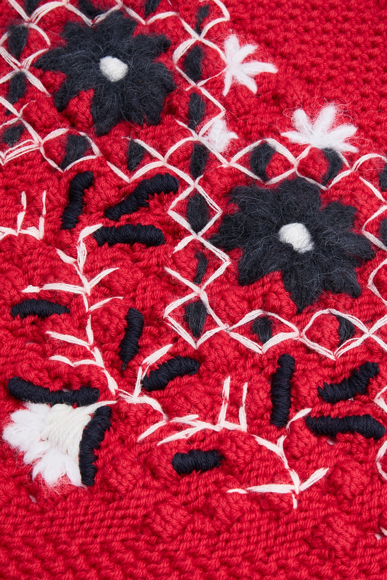 Red Embroidered Floral Scarf - Scarves & Gloves for Women | Moncler US