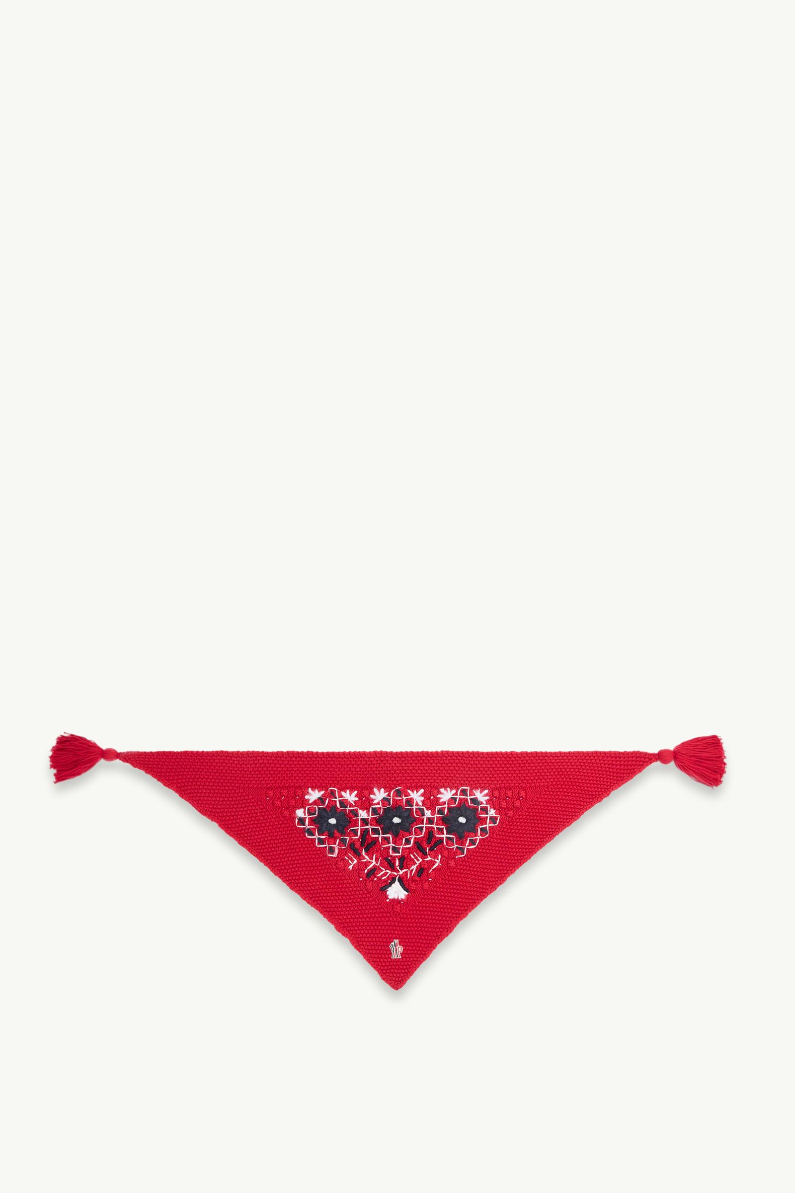 Red Embroidered Floral Scarf - Scarves & Gloves for Women | Moncler US