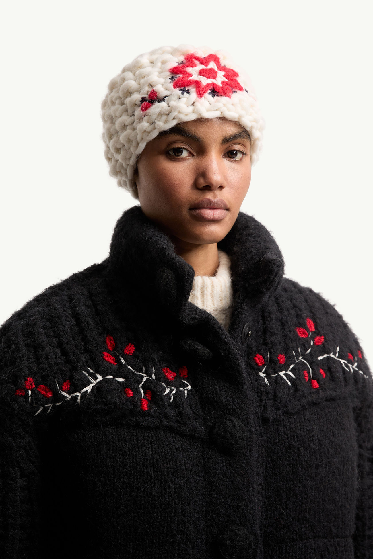 Embroidered Floral Headband Women White Moncler 1