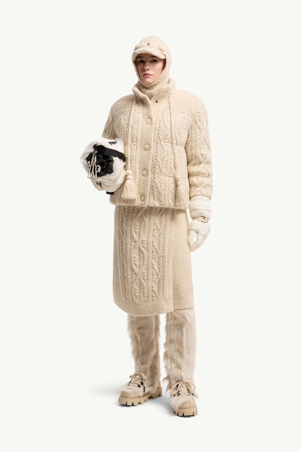 Plumífero corto de mezcla de lana Melgven Mujer Blanco Marfil Moncler 0