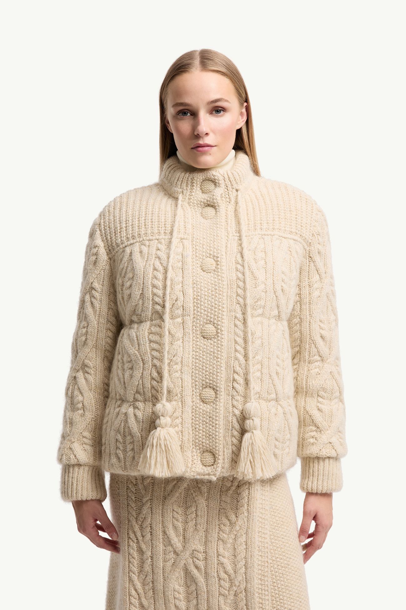 Plumífero corto de mezcla de lana Melgven Mujer Blanco Marfil Moncler 3