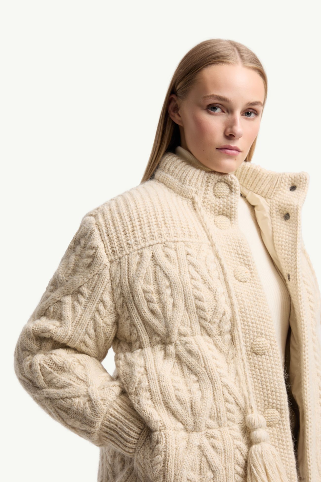 Melgven羊毛混紡短身羽絨外套 女士 象牙白色 Moncler 5