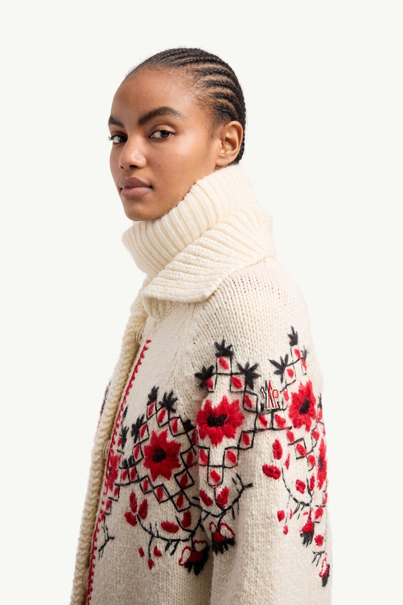 女士刺绣羊毛混纺开衫 女士 象牙白 Moncler 1