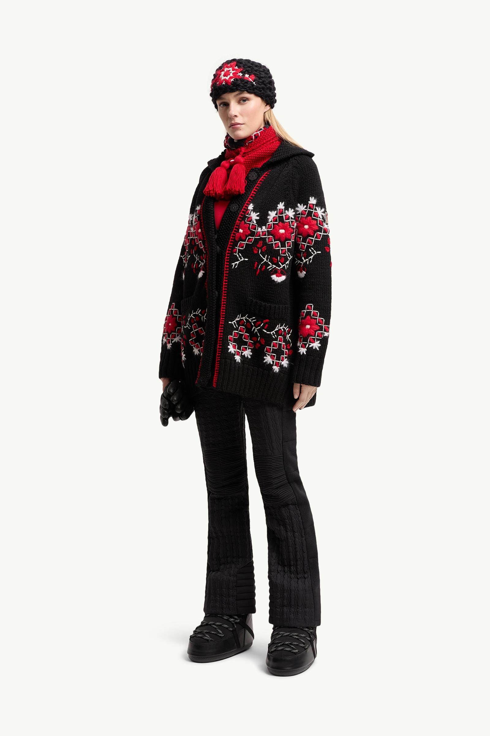 Embroidered Wool Blend Cardigan Size: S