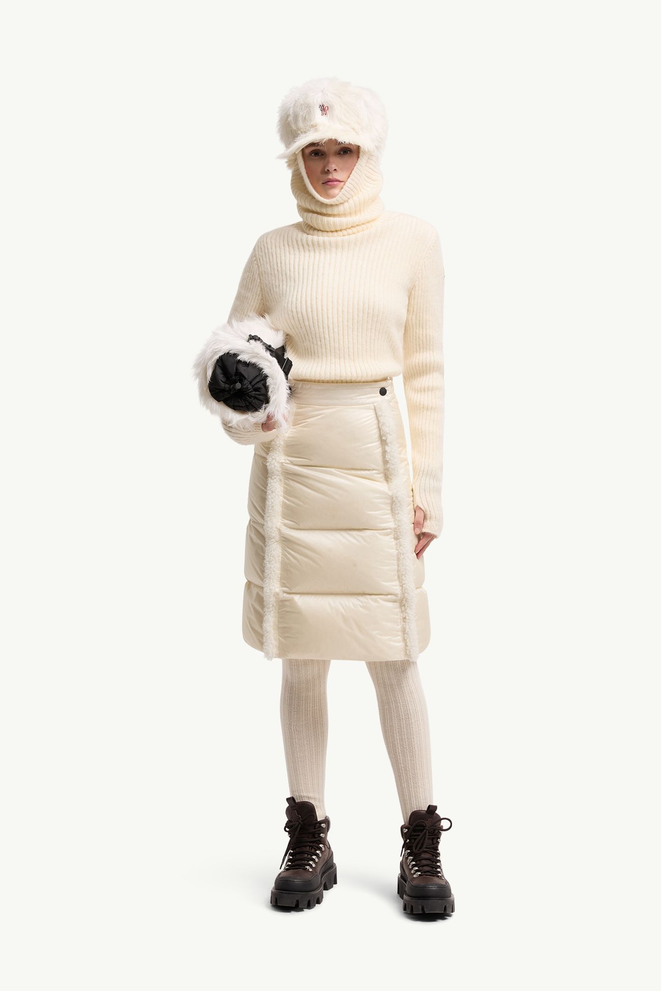 Pull à col roulé en laine et mohair Femmes Blanc Ivoire Moncler 0