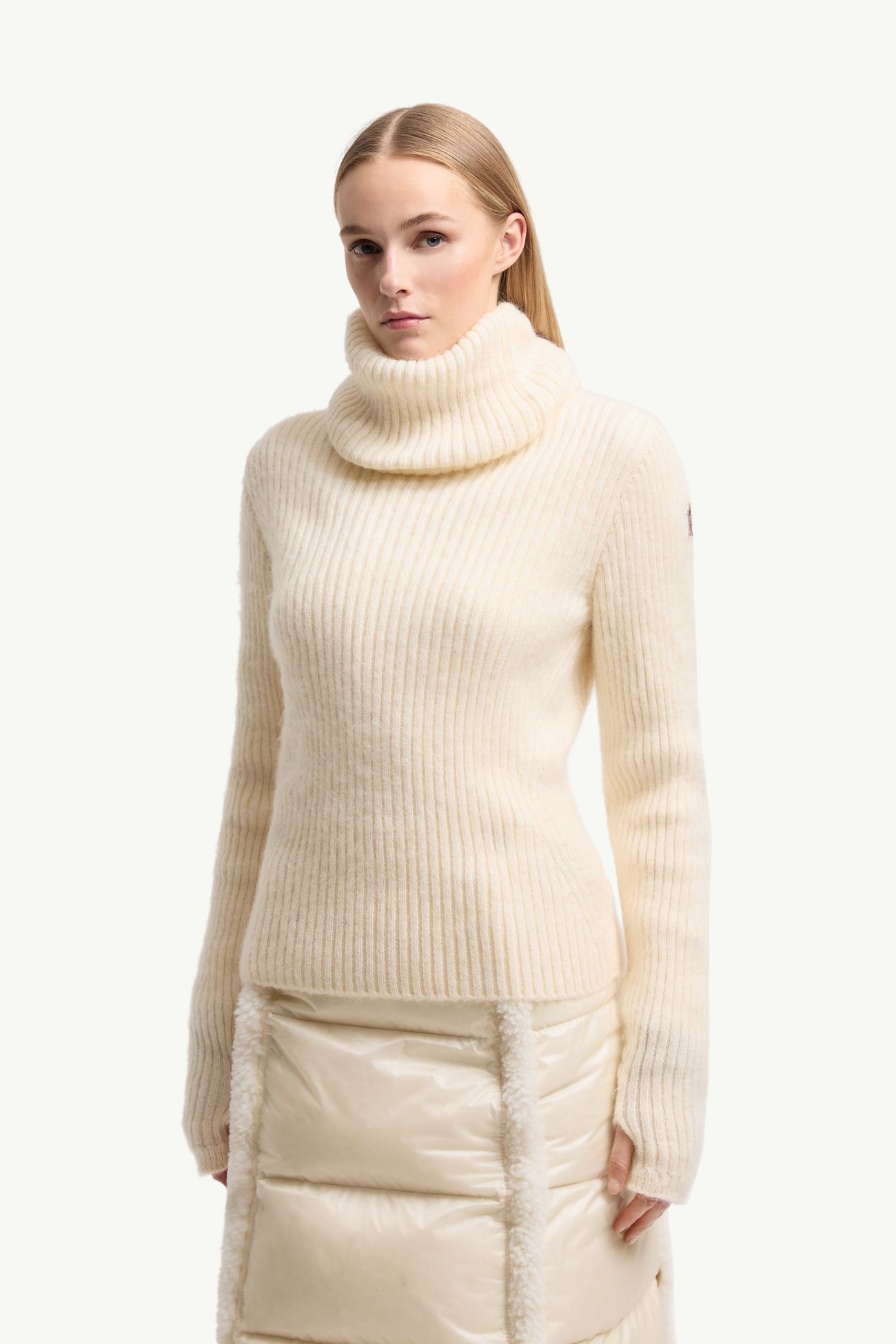 Pull à col roulé en laine et mohair Femmes Blanc Ivoire Moncler 3