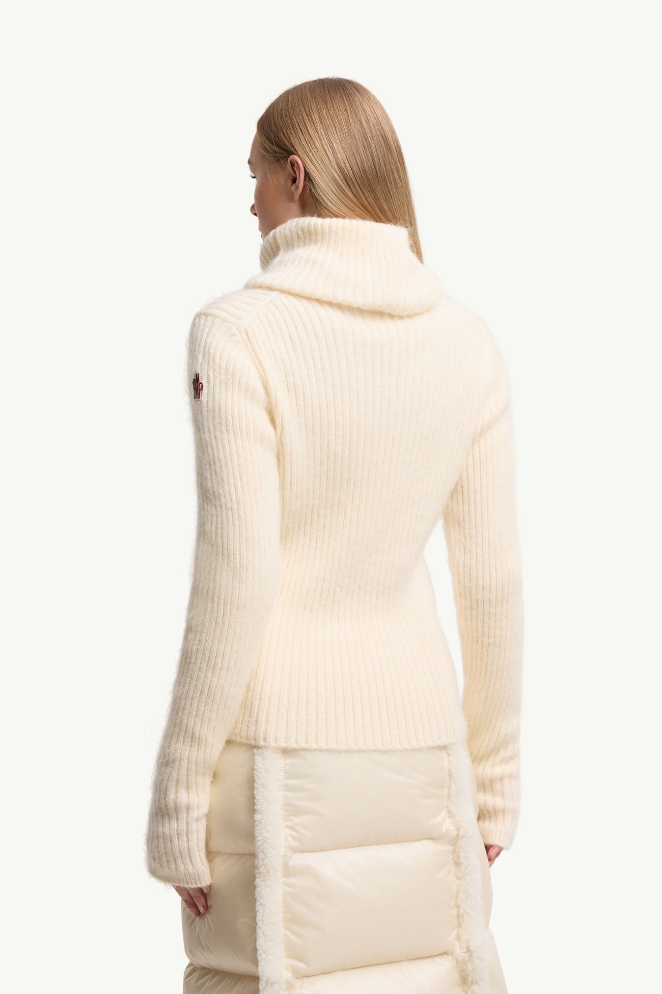 Wool & Mohair Blend Polo Neck Jumper Women White Ivory Moncler 4