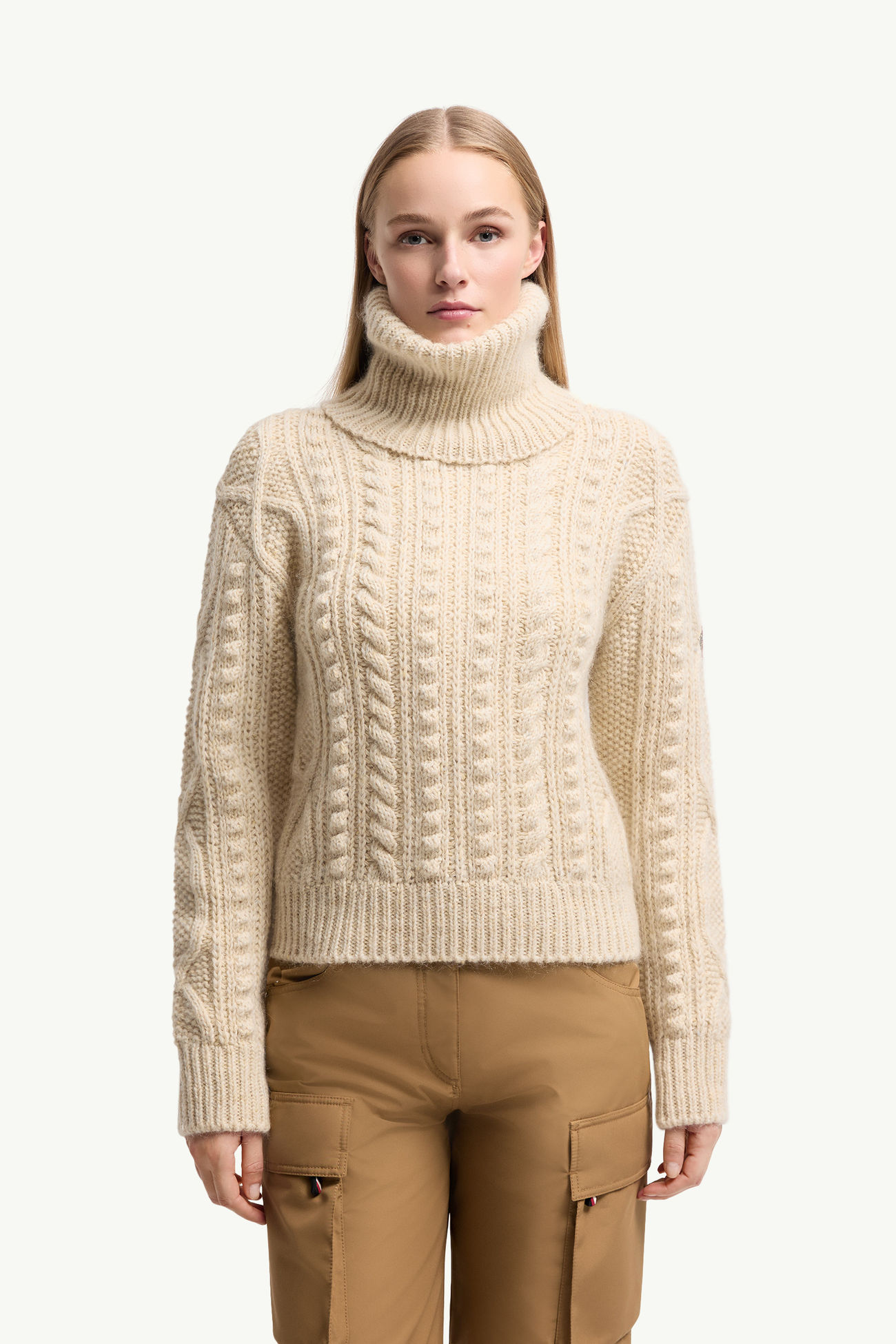Maglione in misto lana e mohair Donna Bianco Avorio Moncler 3